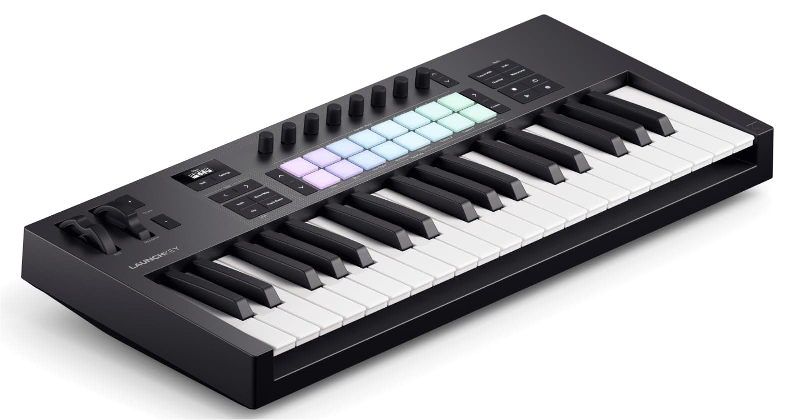 Novation Launchkey 37 [MK4]: Controlador de teclado MIDI compacto, 37 teclas, USB e integración DAW. Modos Chord y Scale, 8 pads de percusión, arpegiador y paquete de software de producción musical