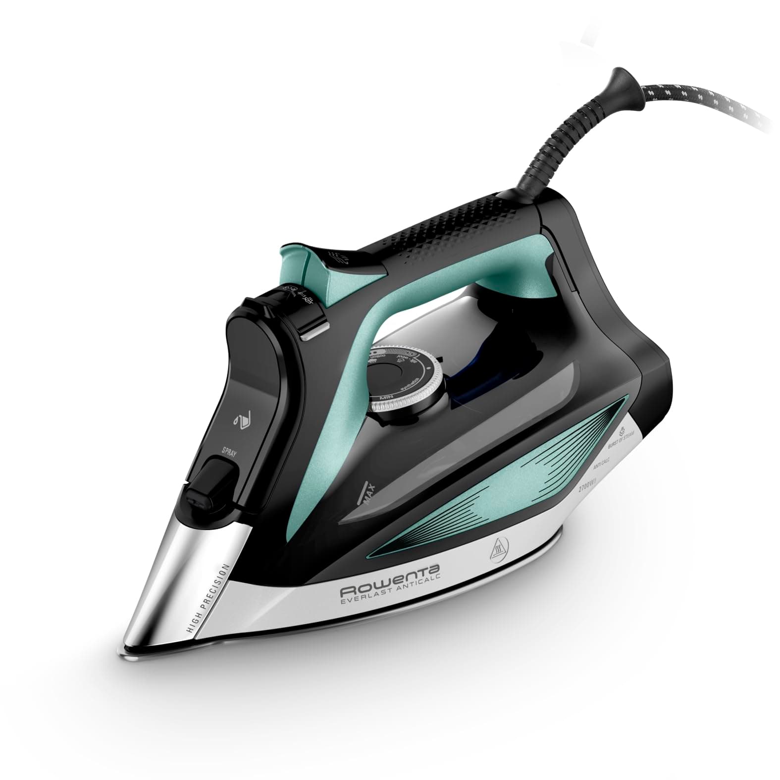 Rowenta Everlast Anticalc Ferro a Vapore, Potente Distribuzione del Vapore, Raccoglitore di Calcare, Punta ad Alta Precisione, Sicurezza e Praticità, Potenza Elevata, DW7321F0
