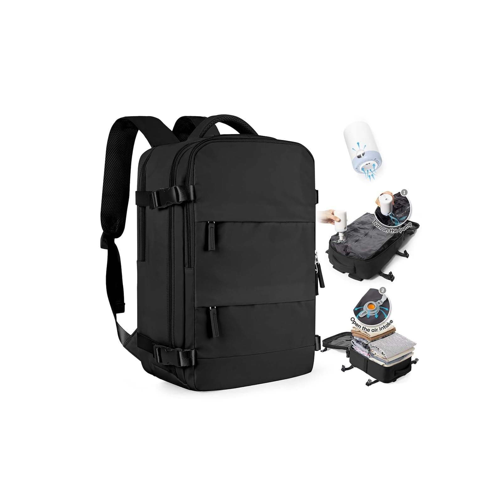 SZLX Mochila al Vacío con Bomba Mochila Viaje Cabina Avion 40x20x30 Mujer Ryanair Equipaje de Mano 40x30x20 Vueling Wizzair Mochila Viaje Bolsas de Viaje Easyjet para Portatil Hombre