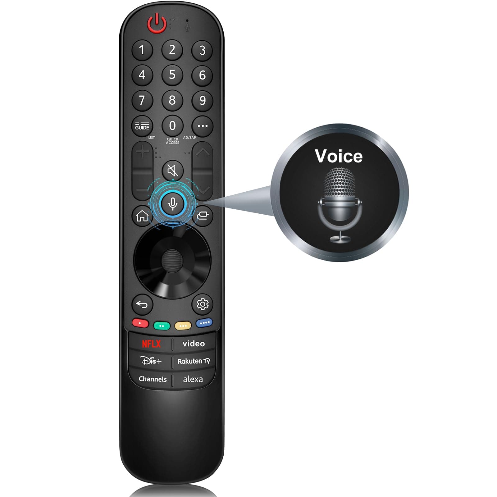 Telecomando Magic Voice per TV LG, sostituto dei telecomandi originali MR20GA, MR21GA, MR22GA, MR23GA, compatibile con TV Smart LG dotate di Puntatore e Funzione Vocale