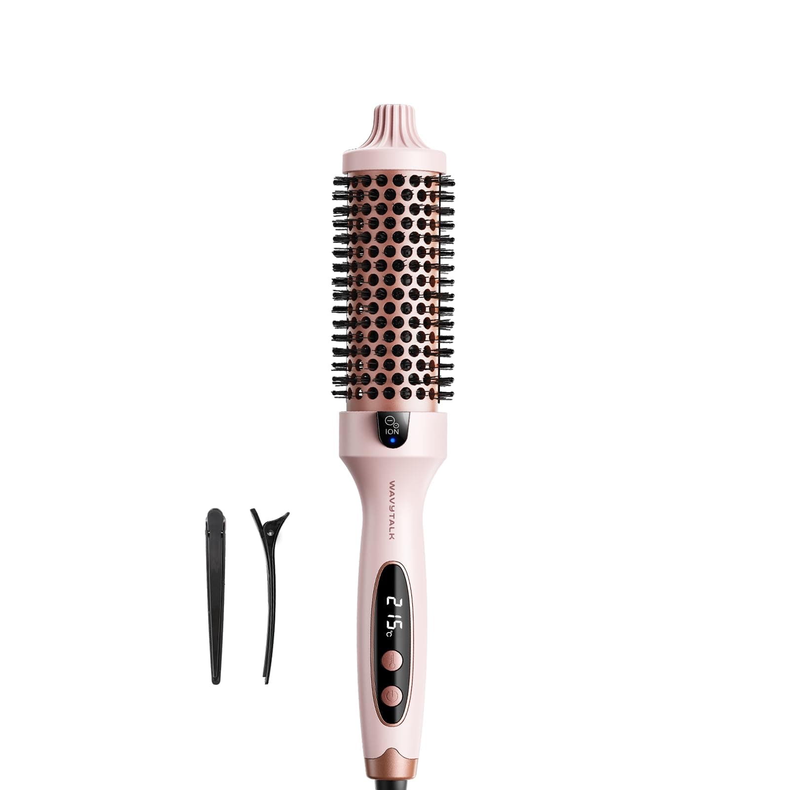Wavytalk Thermobürste, Thermal Brush Blowout Boost Ionische Lockenbürste, Macht Haar Glatt und Glänzend, 5 Temperaturstufen, Haar schonend, 38mm Fass, Doppelspannung, Eurostecker, Sakura Rosa