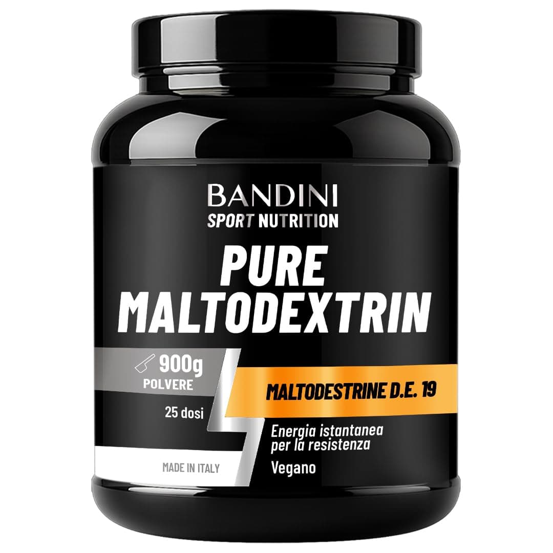 Bandini® Pure Maltodextrin - Maltodestrine in Polvere Vegane - Integratore a base di Carboidrati per Sportivi - Rilascio Lento e Costante di Energia - Recupero muscolare rapido - Confezione da 900g