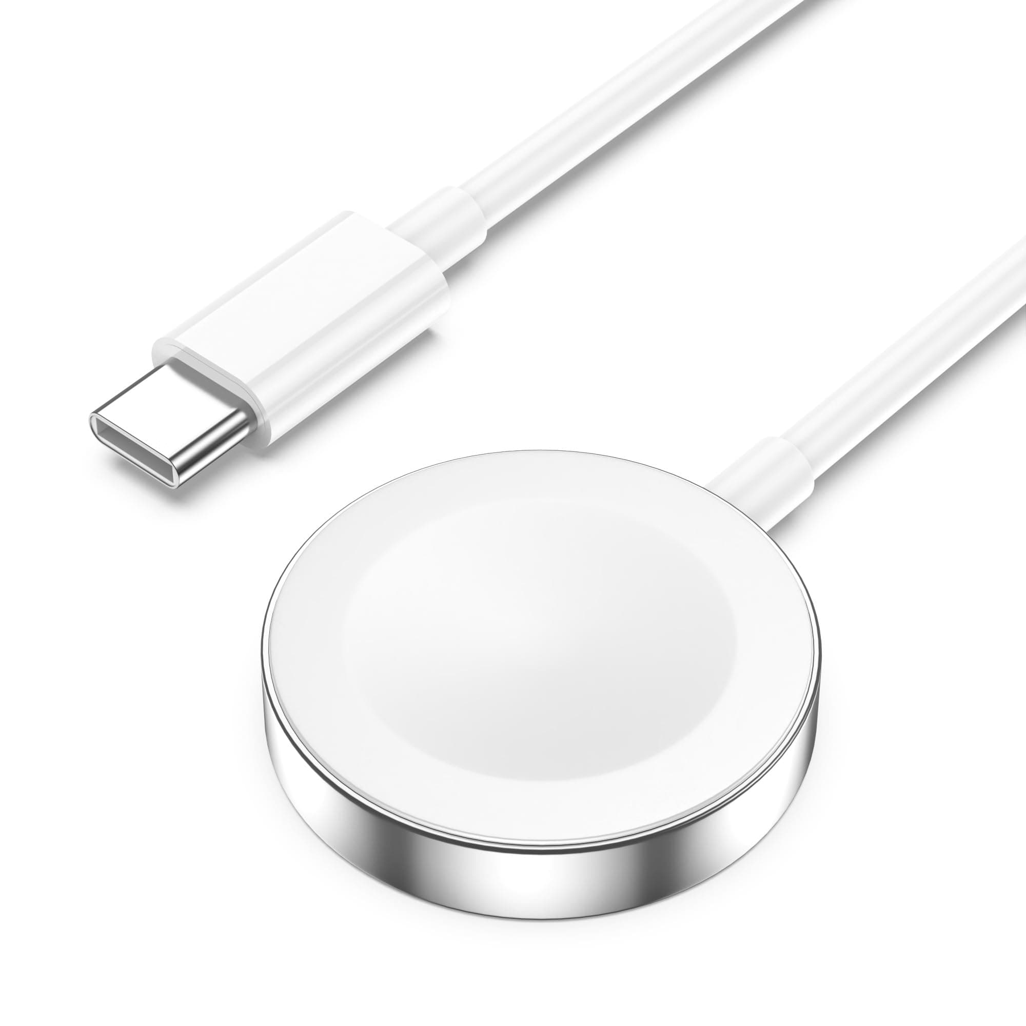 Chargeur pour Apple Watch, Station de Charge USB C Magnétique 1M, Portabilité Station de Recharge Rapide pour Montre, Compatible avec Apple Watch Series/SE/11/10/9/8/7/6/5/4/3/2/Ultra - Blanc