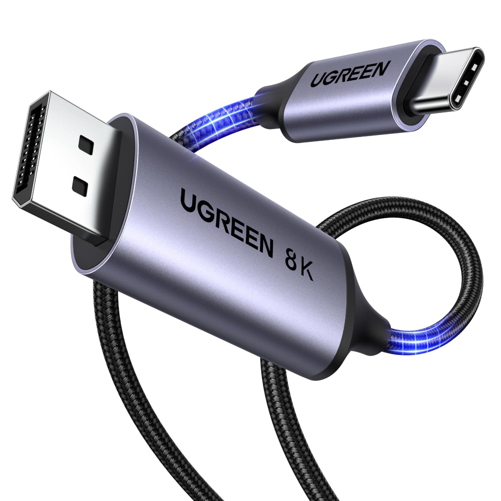UGREEN USB C auf DisplayPort 1.4 Kabel 8K 60Hz 30Hz 4K 240Hz 144Hz HDR VRR Thunderbolt 4 3 DP1.4 Kabel kompatibel mit iPhone 17 MacBook Pro Air M2 Mac mini M4 iPad Pro Air 5 Surface Pro 8(1M)