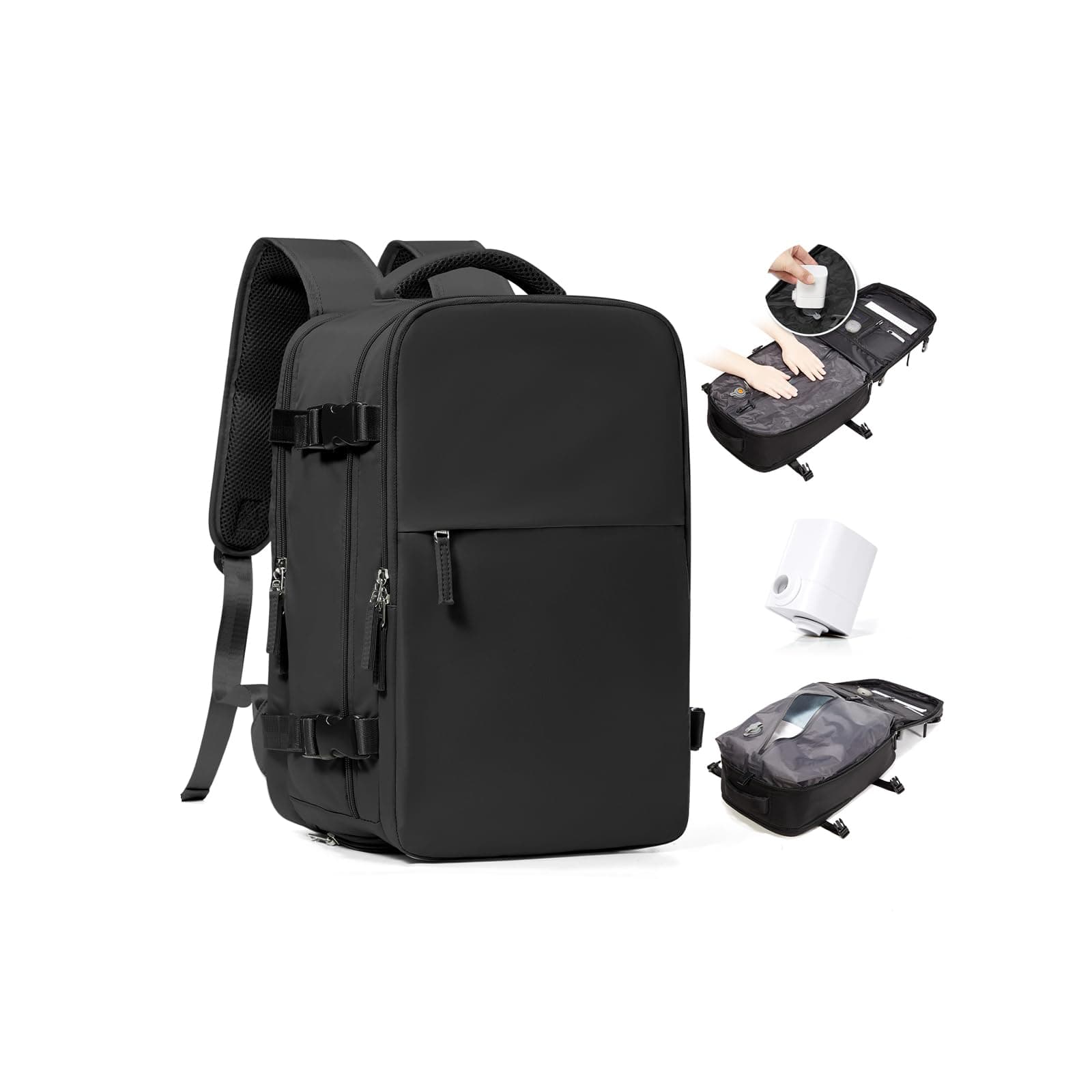 BJLFS Sac à dos sous vide avec pompe Ryanair Wizzair 40x30x20 Femme Sac Cabine Avion 40x30x20 sous vide Bagage Cabine 45x36x20 Easyjet Bagage à Main Sac pour Ordinateur Portable 14 Pouces Homme