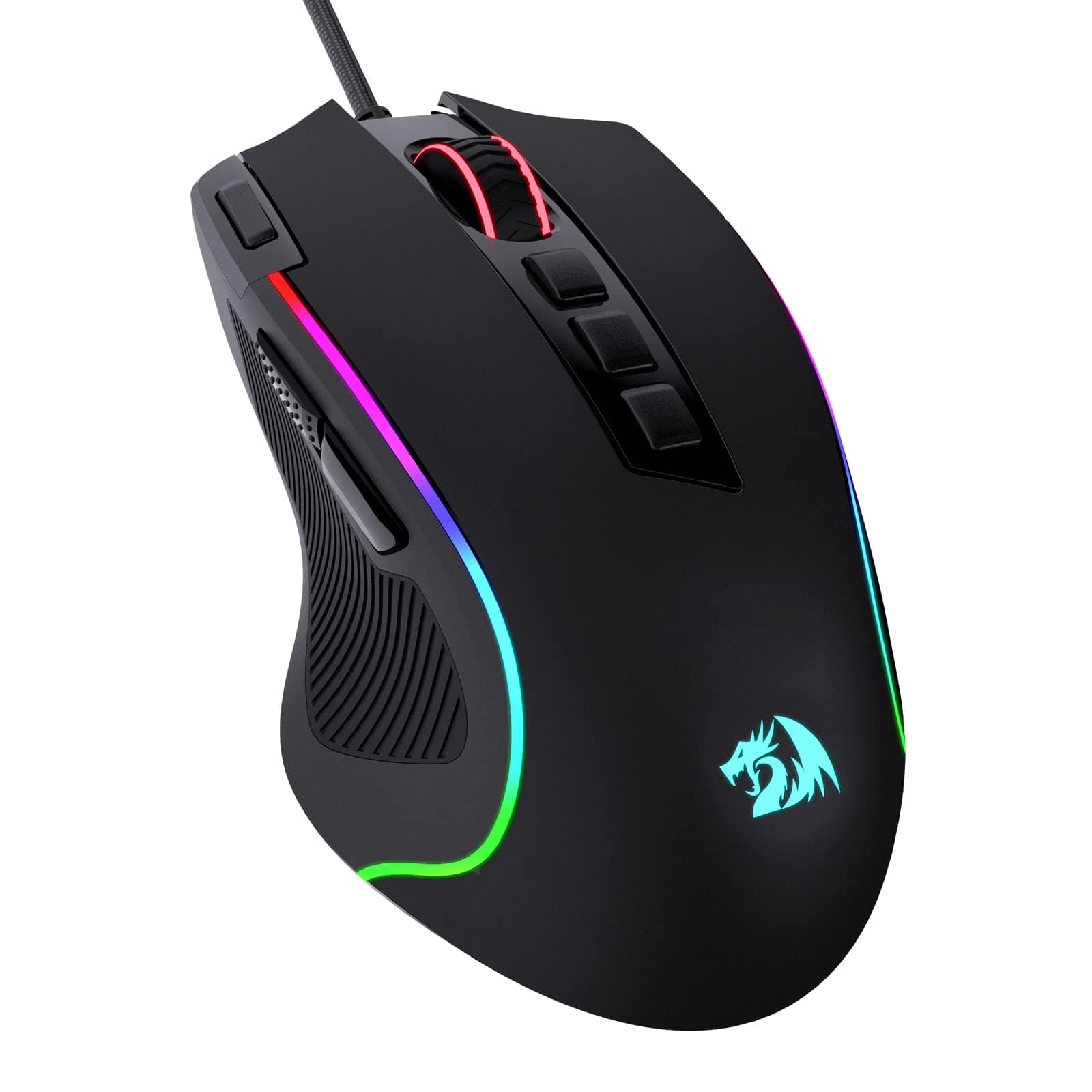 Redragon M612 Predator RGB Gaming Maus, 8000 DPI kabelgebundene optische Maus mit 11 programmierbaren Tasten & 5 Hintergrundbeleuchtungsmodi, Software unterstützt DIY Keybinds Rapid