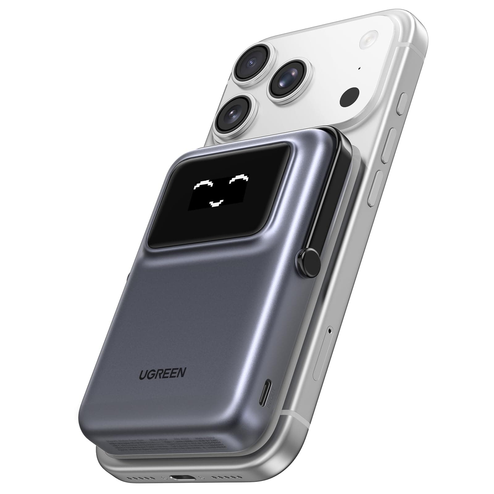 UGREEN UNO Wireless Powerbank 10000mAh Magnetische Power Bank mit USB-C Schnellladefunktion 20W und Ständer kabellos MagSafe kompatibel mit iPhone 17 Pro Max/16 Pro/15/14 Pro Max/Pro/13/12(Schwarz)