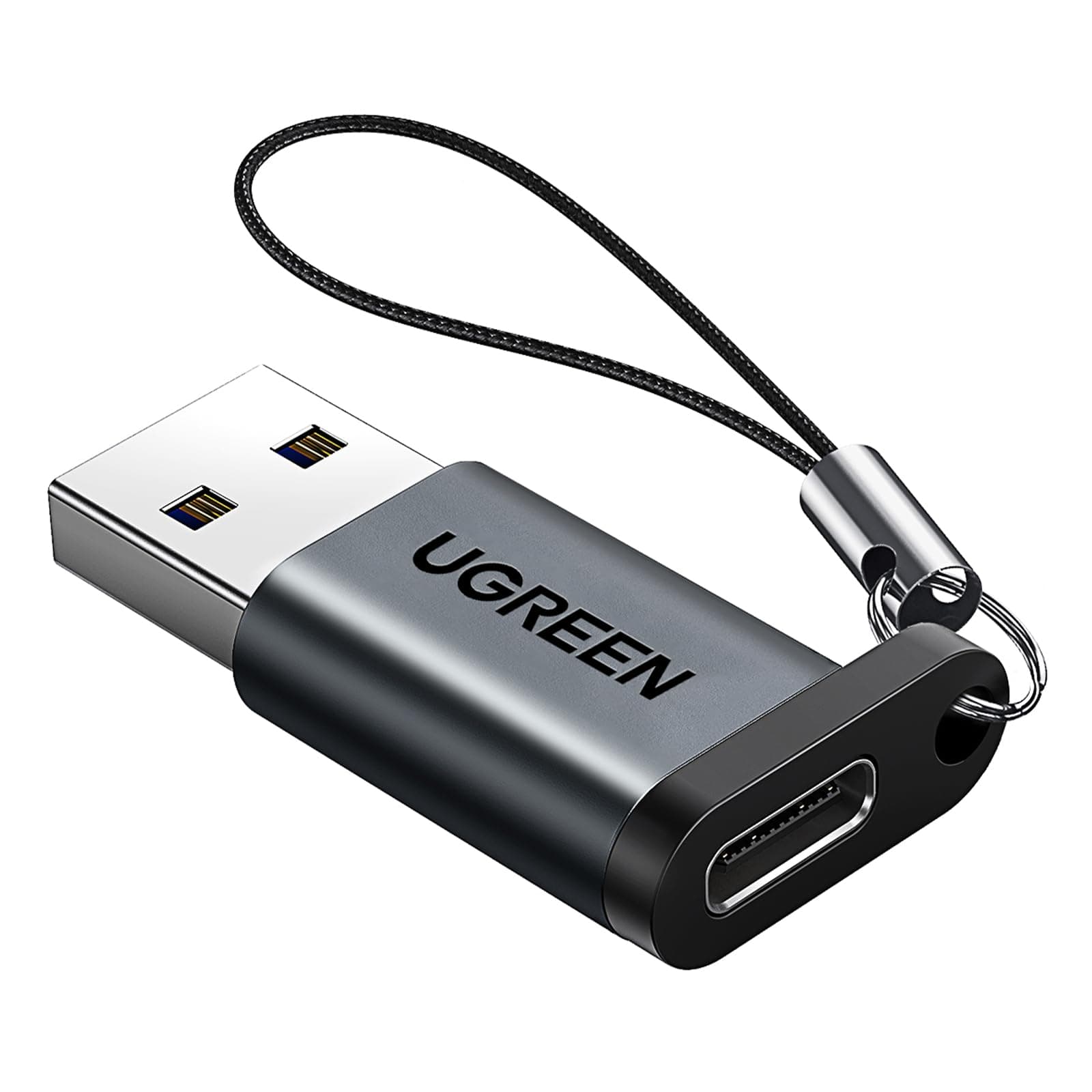 UGREEN USB 3.0 auf USB C Adapter 10Gbps USB Adapter USB A Ladegerät Max 18W kompatibel mit iPhone 17 16 15 Pro Max iPad Galaxy S24 S23 Serie Laptops usw.(Schwarz)