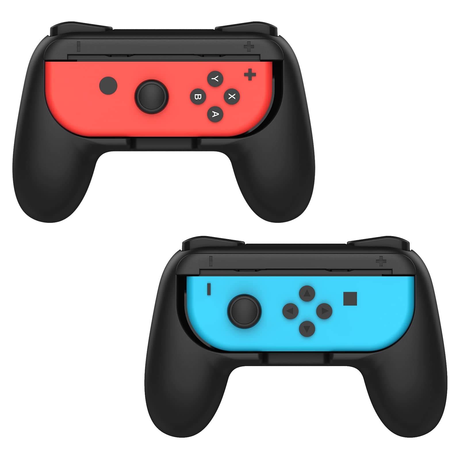 MoKo Switch Joy Con Grip Kompatibel mit Nintendo Switch/Switch OLED Modell, [2 Stück] Griff Halterung Gaming Controller Komfort Gamepad Grips, Schwarz
