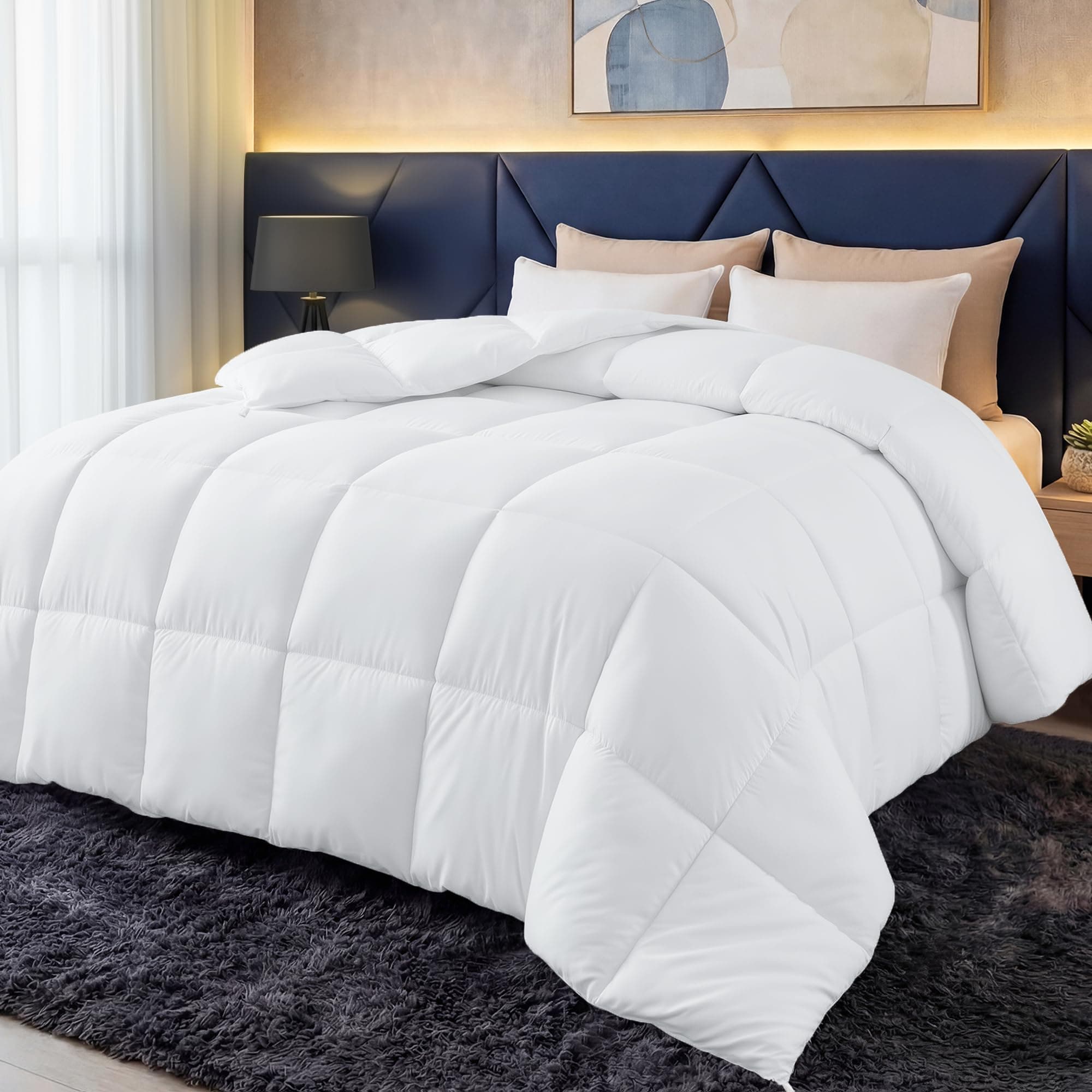 Utopia Bedding Edredón nórdico 220x240 cm, Edredón para Todas Las Estaciones para Cama 135/150 con 280 gr/m² Filamento de Poliéster en 100% Microfibra (Blanco)