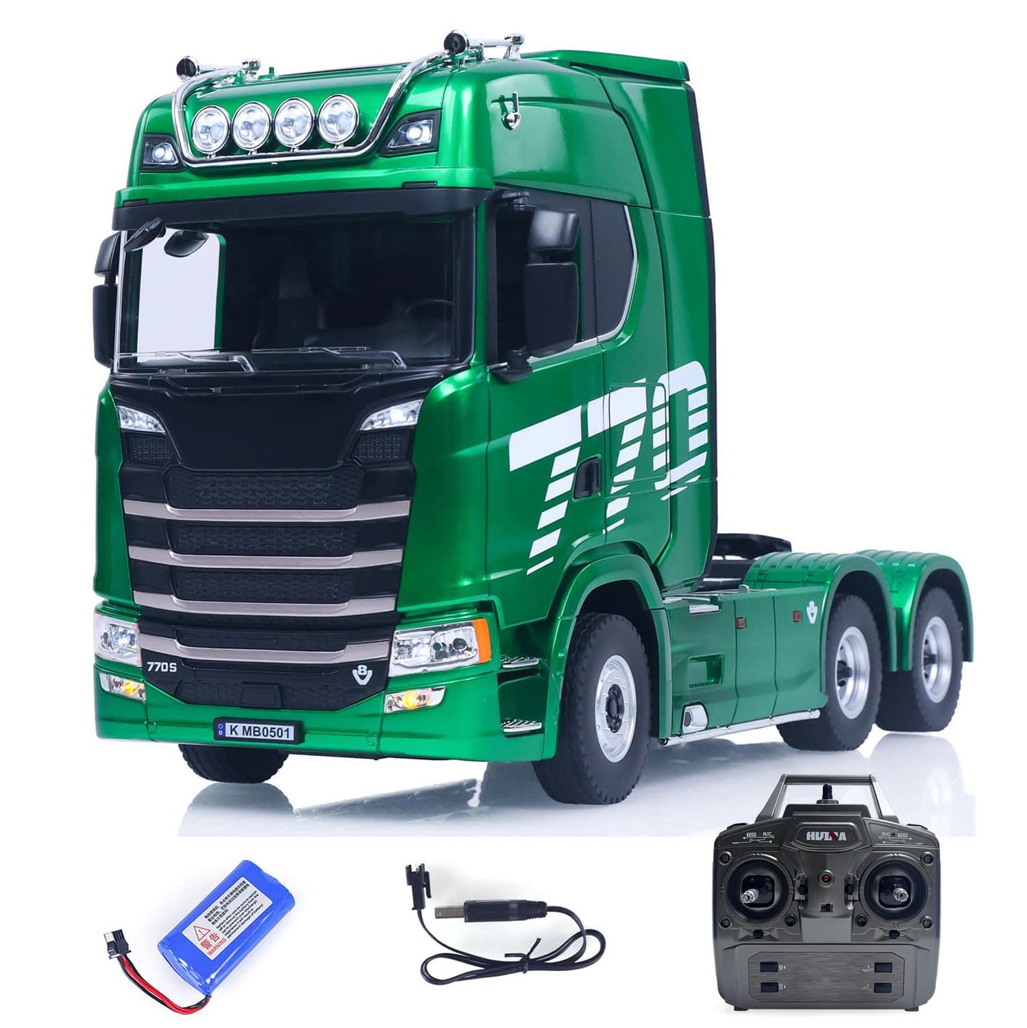 wheelfun RTR HUINA 1/18 Telecomando Trattore Camion SC 770S 1501 6X4 RC Luci Auto Camion Sistema Audio Demon Eyes Modello Assemblato Hobby Grade Modello per Età 14+