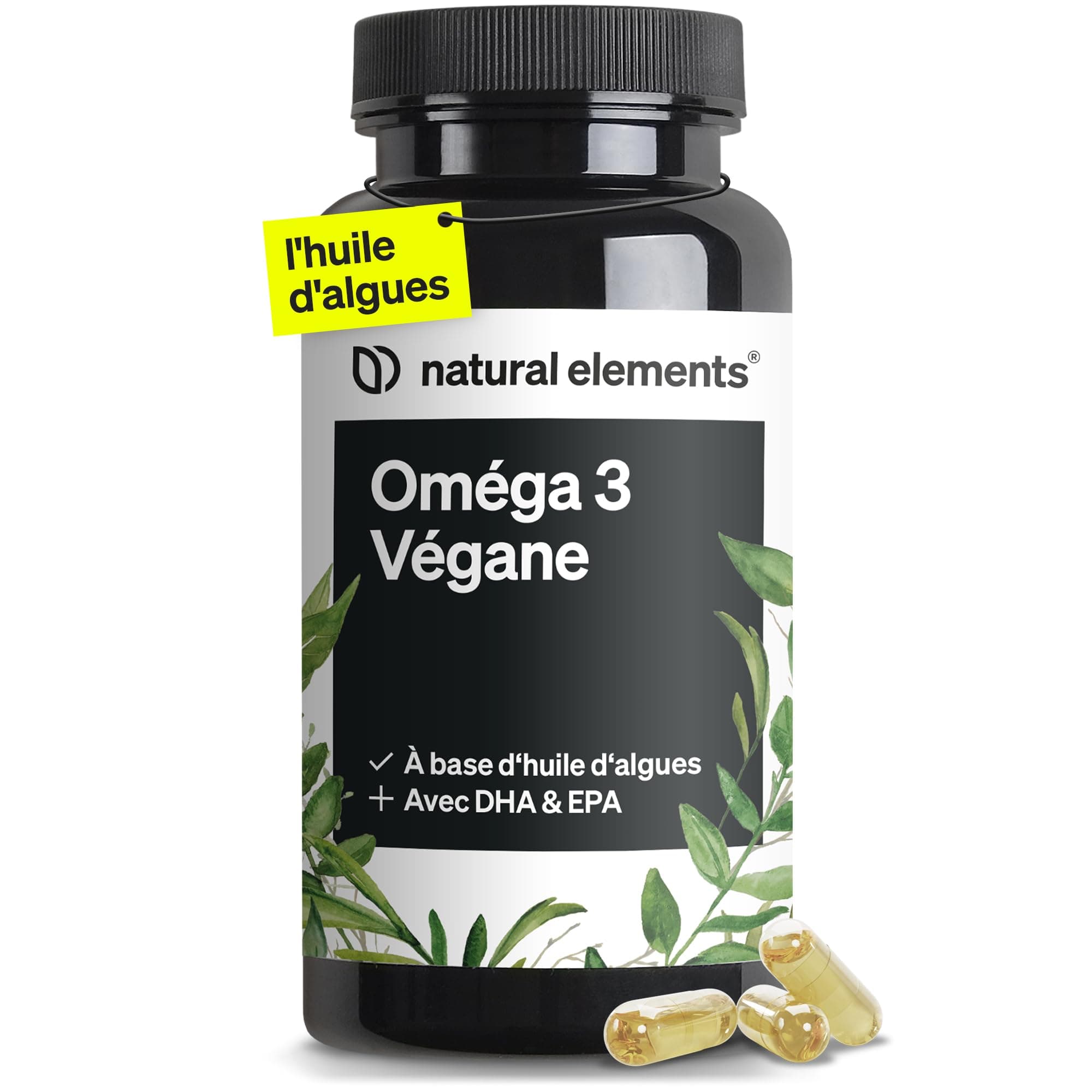 Omega 3 Vegan – 1444mg Huile d’Algues – 90 Gélules – Oméga 3 avec DHA & EPA de haute qualité – Omega 3 pour végétaliens – contrôlé en laboratoire