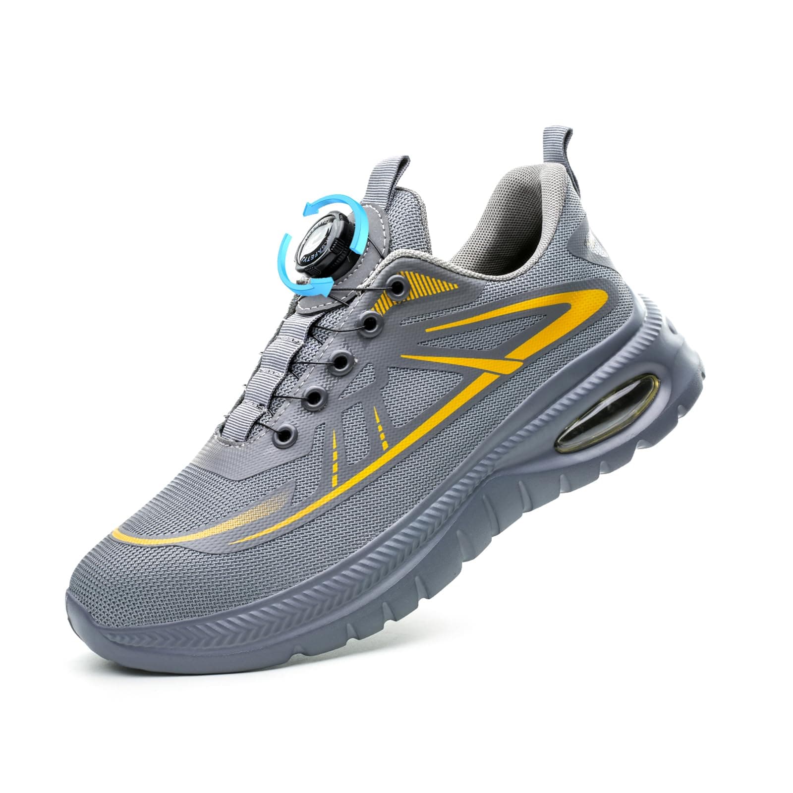 GemChve Scarpe Antinfortunistiche Uomo Donna Scarpe da Lavoro Leggere Comode Traspiranti Scarpe Sicurezza Punta Acciaio Senza Lacci 37-46EU