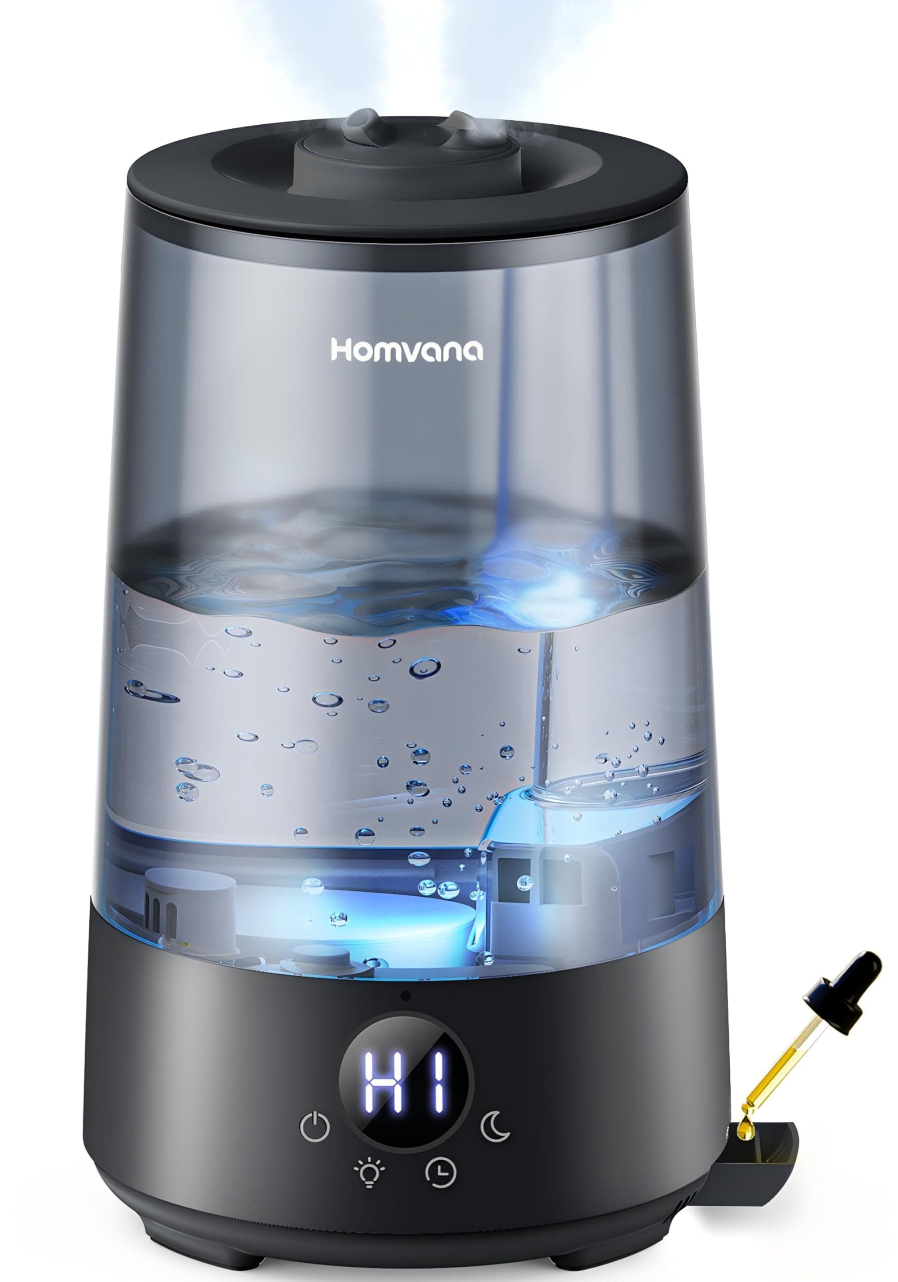 Homvana Humidificador de aire para dormitorio, 3,6 L, 360°, 34 H, duradero, silencioso, 16 dB (SilentSpary Tech), pequeño, humidificador para plantas, cultivo, humidificador, plantas de humidifier
