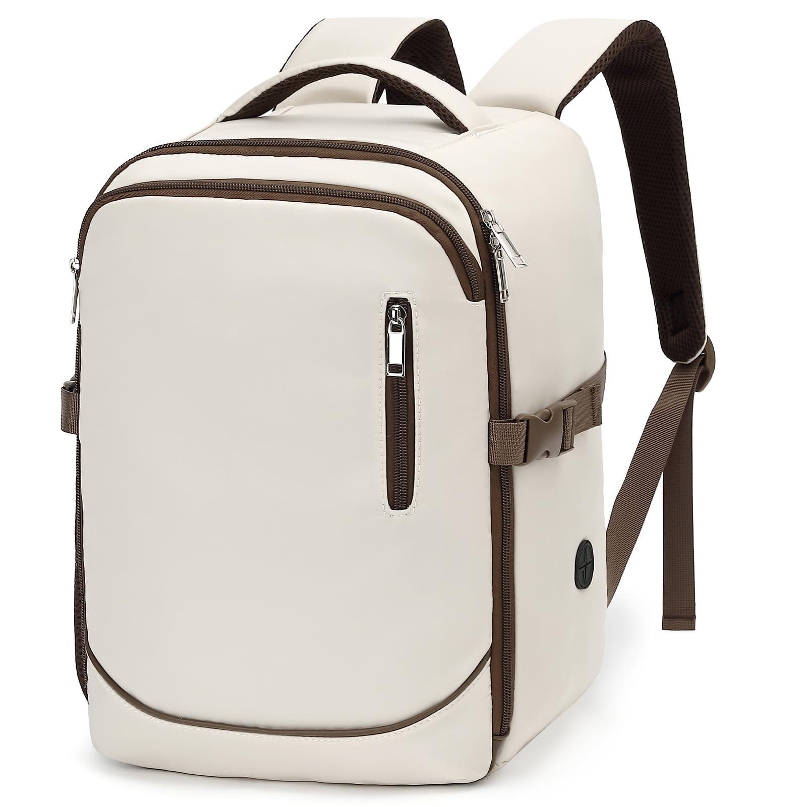 Yankony Mochila Viaje Cabina Avion 40x30x20 para Ryanair 24L Travel Backpack con Bolsillo Antirrobo Cabin Bag Equipaje De Mano Hombre Mujer, Beige