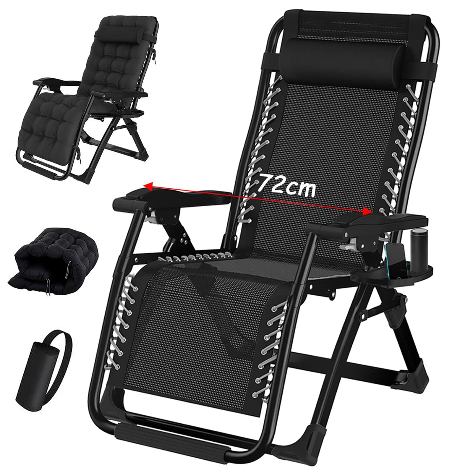 TYGYSDO Chaise Longue Jardin - Exterieur Transat De Plage Fauteuil - Chaises Bains de Soleil Relax DéTente Air avec Repose - Fauteuil Relax Zero Gravity - Poids de -Charge 200 kg