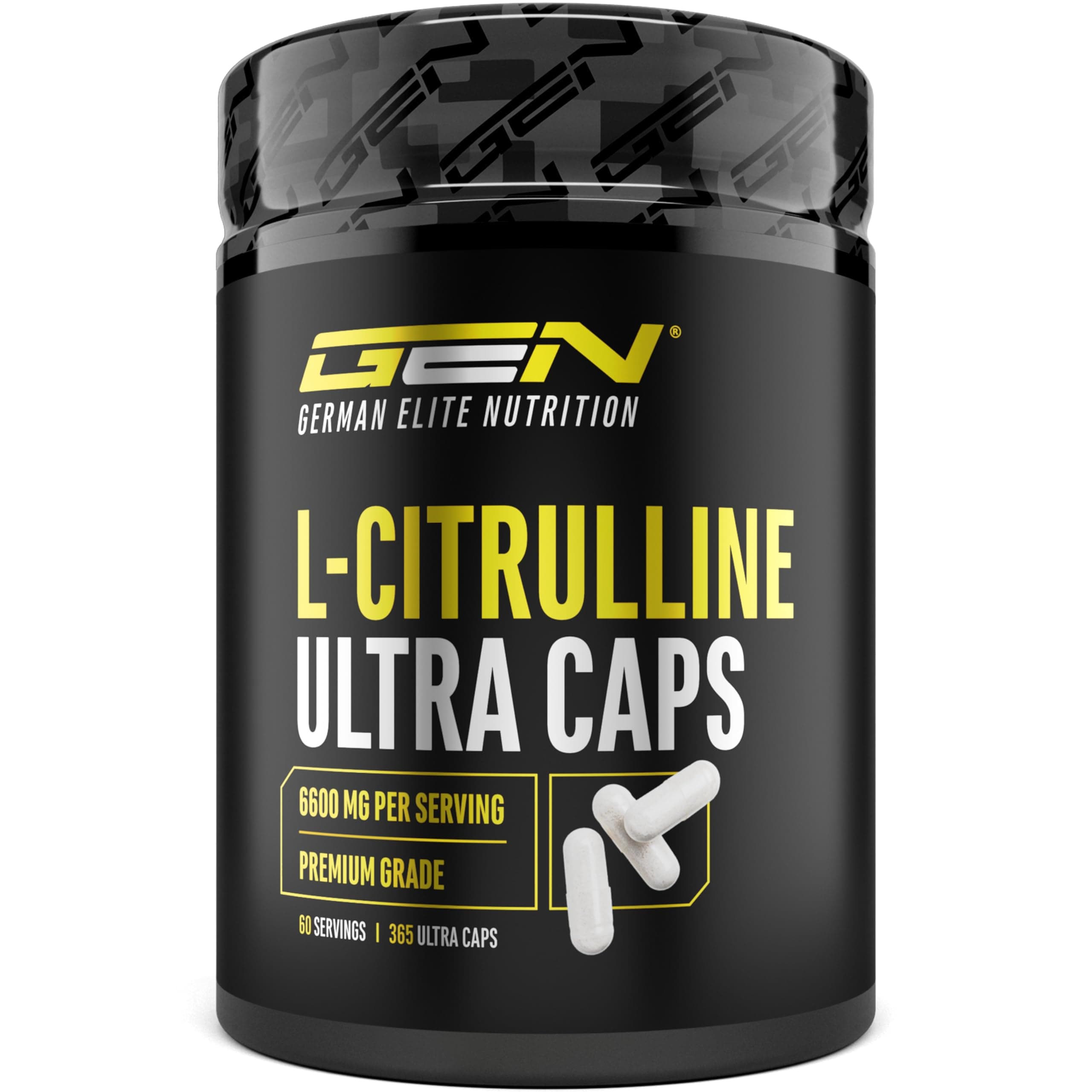 L-Citrullin Ultra Caps - 365 Kapseln - Hochdosiert mit 1100 mg je Kapsel - L-Citrullin DL-Malat 2:1 aus pflanzlicher Fermentation - Premium Aminosäure