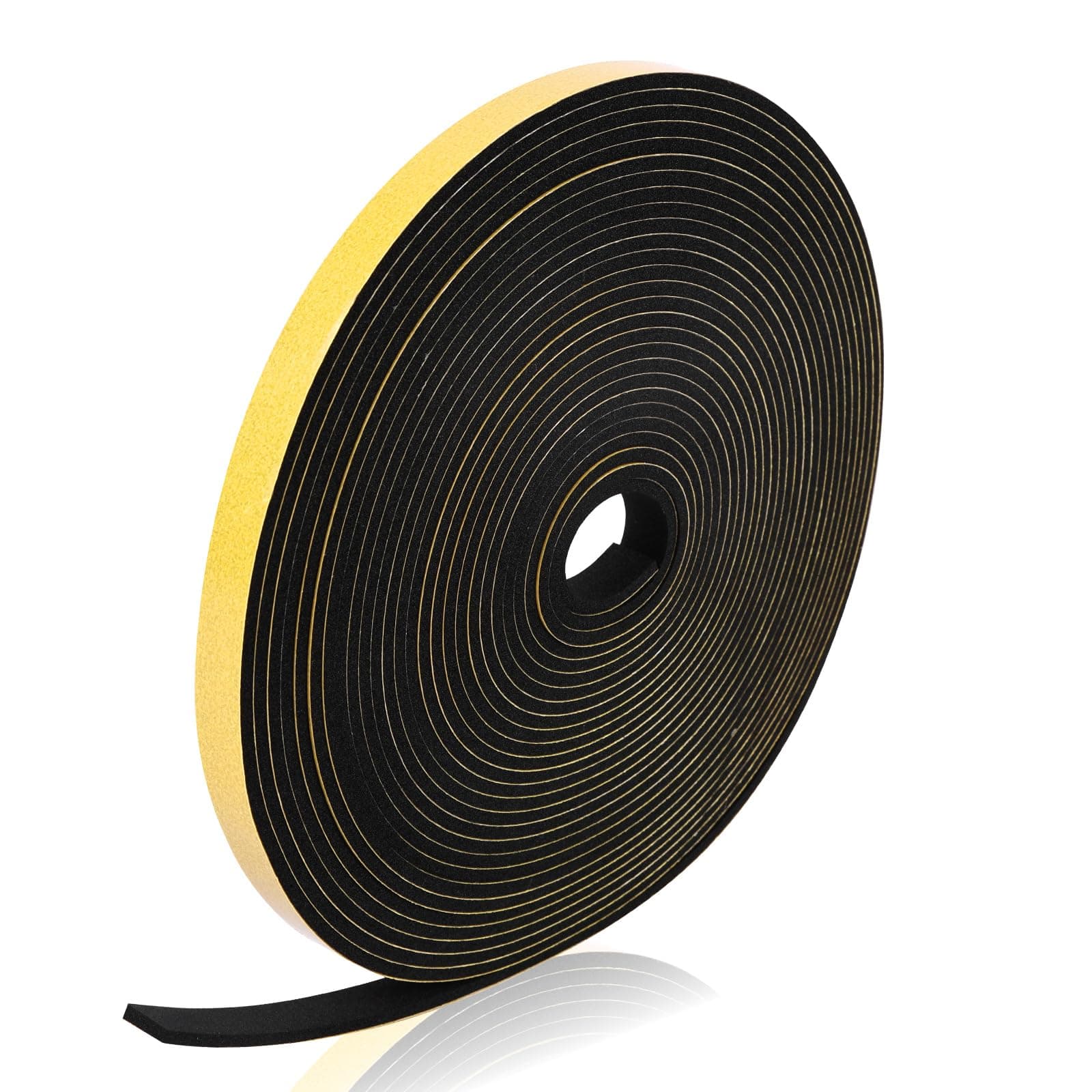 Flintronic Nastro Autoadesivo in Schiuma, 12 x 3 mm Guarnizione in Gomma per Porte e Finestre, Guarnizione per Porta Insonorizzata Antipioggia, Striscia di Tenuta per Aria Condizionata (10m)