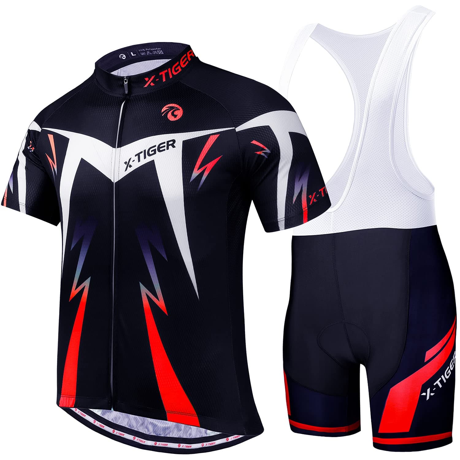 X-TIGER Ciclismo Uomo 5D Gel Salopette Pantaloncini Corti Imbottiti Set di Abbigliamento Ciclista