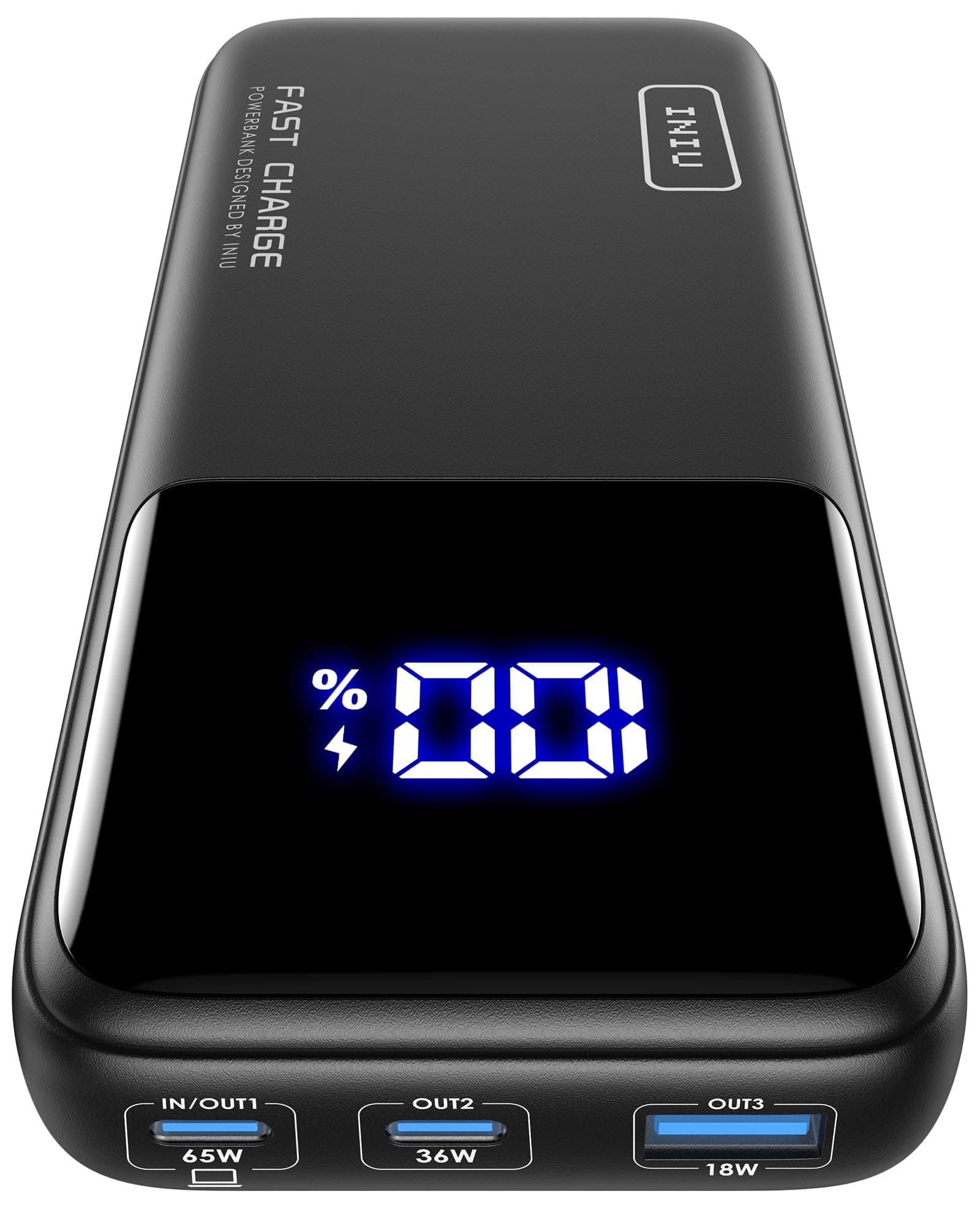 INIU Laptop Power Bank, 65W PD3.0 20000mAh Hochkapazität Powerbank, Kompakt USB-C EIN & Ausgang Externer Akku Kompatibel mit MacBook Pro, Steam Deck, iPhone 17 16 15 Pro, Samsung S22, iPad Pro usw.
