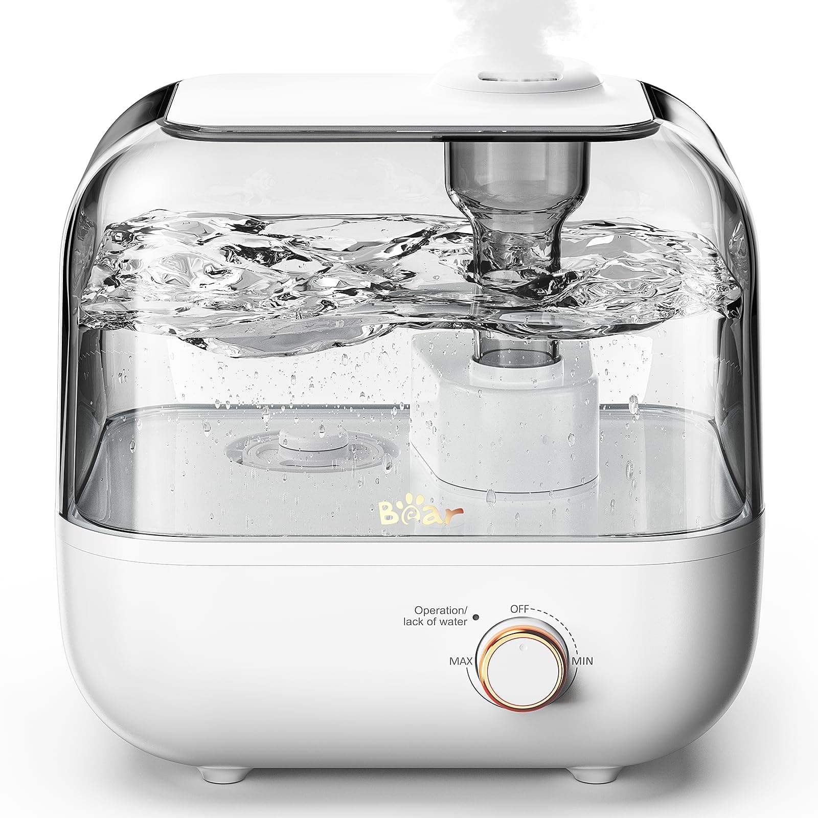BEAR Top-Fill Humidificador 5L de Aromas, 28dB Ultra Silencioso para Bebés y Plantas, 35 Horas de Funcionamiento, con Bandeja de Aroma, Boquilla de Vapor Giratoria de 360°, Apagado Automático