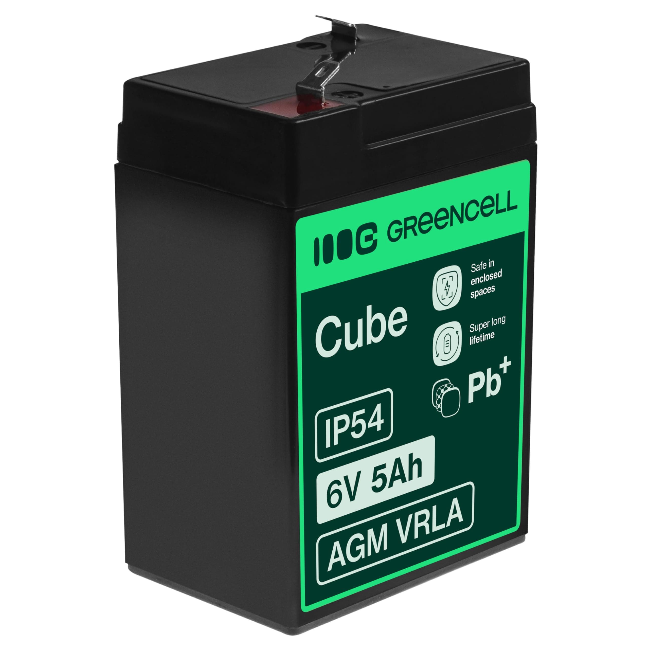 Green Cell Batteria AGM 6V 5Ah ricaricabile sigillata VRLA | Per UPS, allarmi, giocattoli elettrici, impianti solari, scooter, backup e uso ciclico senza manutenzione