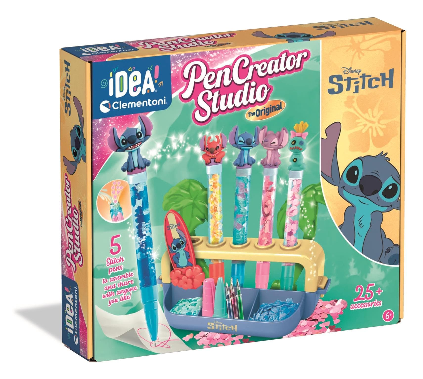 Clementoni | Stylos Stitch à Personnaliser pour Enfants 6+ | Activité Créative DIY | Plus de 25 Accessoires Inclus | Personnages Disney | Coffret Loisirs Créatifs | Idée Cadeau |PenCreator Studio