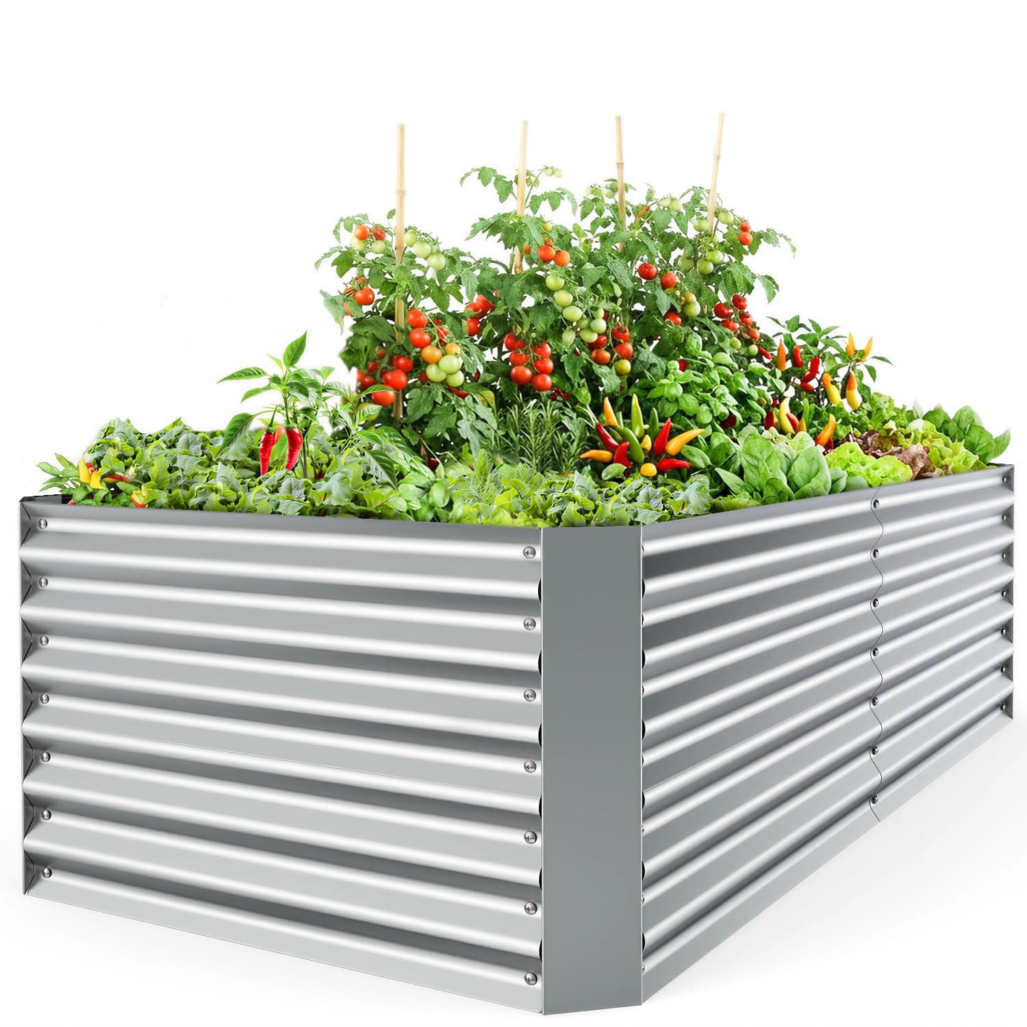 Ohuhu Hochbeet Metall Pflanzenbeet 180x90x60cm, Wetterfestes Stahlblech Hochbeete für Gemüse Erhöhte Extragroße, Gemüsebeet Pflanzkasten Frühbeet Gartenbeet Pflanzkübel Blumenkasten für Garten