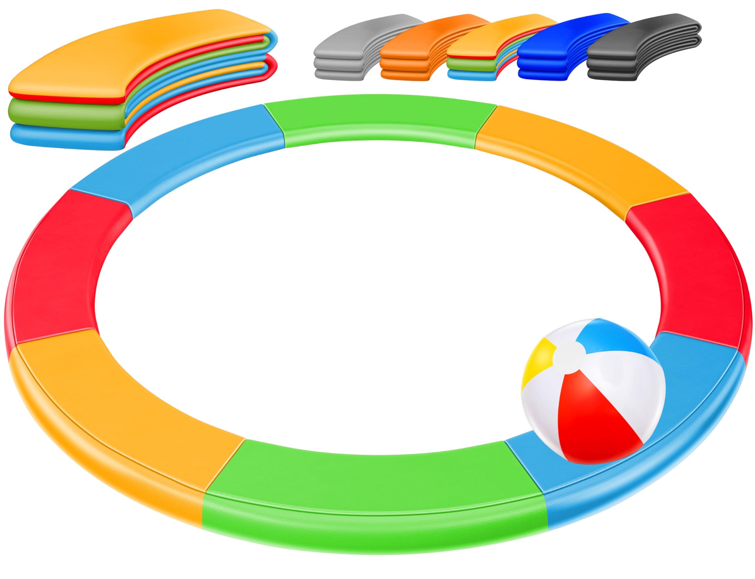 KESSER® - Trampolin Randabdeckung Ø 244, 305, 366, 426 cm, 30cm breit 100% UV-beständig reißfest Federabdeckung inkl. Beachball