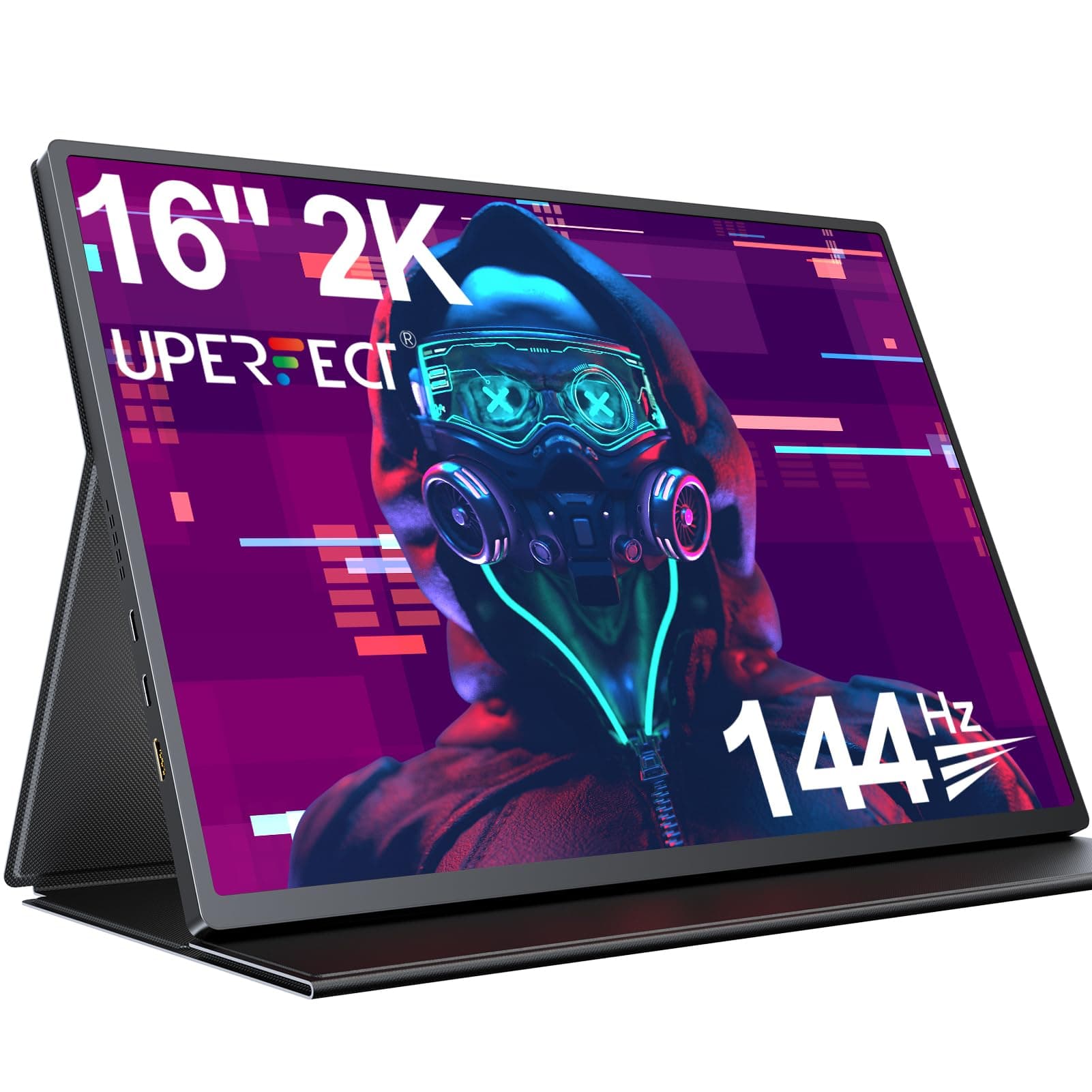UPERFECT 2K 144Hz 16 Pouces Ecran Portable, Moniteur Mobile avec Écran QLED 2560 * 1600 16:10 1200:1 Rapport de Contraste Élevé Mini HDMI USB C pour PC Laptop Xbo Switch PS4/5, Compatible VESA