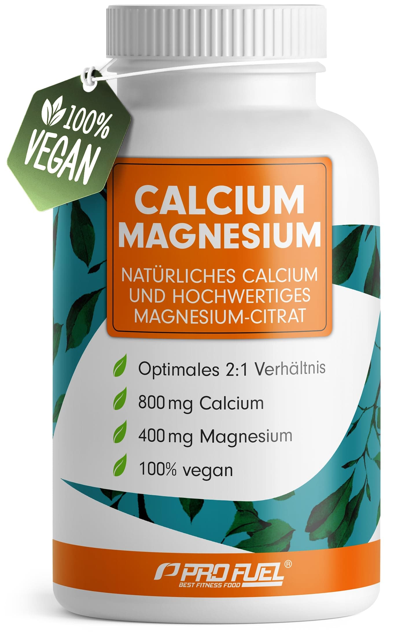 Calcium & Magnesium 180 Kapseln- hochdosiert mit 800 mg Calcium + 400 mg Magnesium pro Tag - hohe Bioverfügbarkeit durch natürliches Calcium aus Rotalgen und Magnesium-Citrat - laborgeprüft & vegan