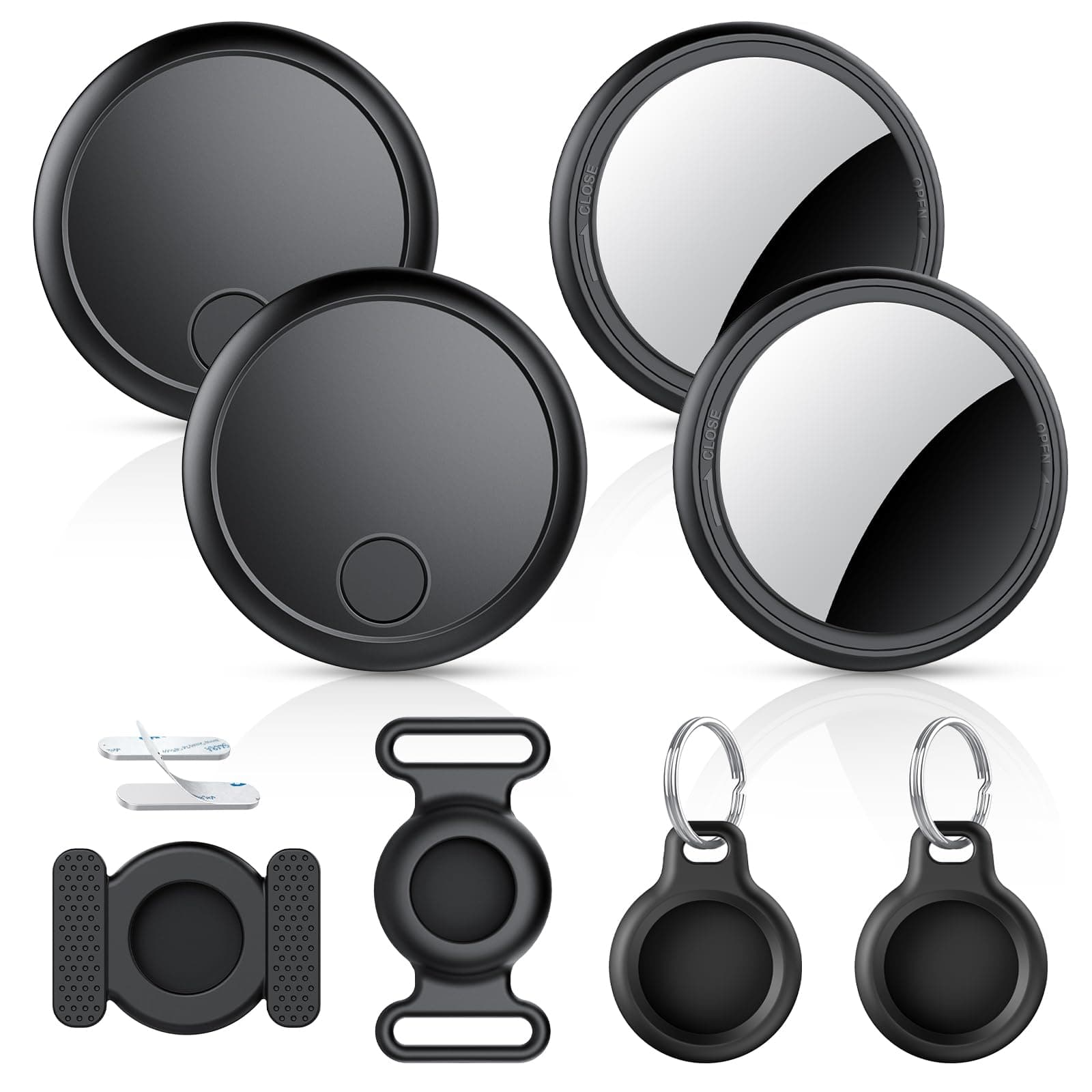 Smart Air Traceur Tag Lot de 4, Compatible avec Apple Localiser (iOS Uniquement), Air Localisateurs Tags pour Valises Portefeuilles Clés Sacs, Suivi Mondial, 100dB Bip, IP68