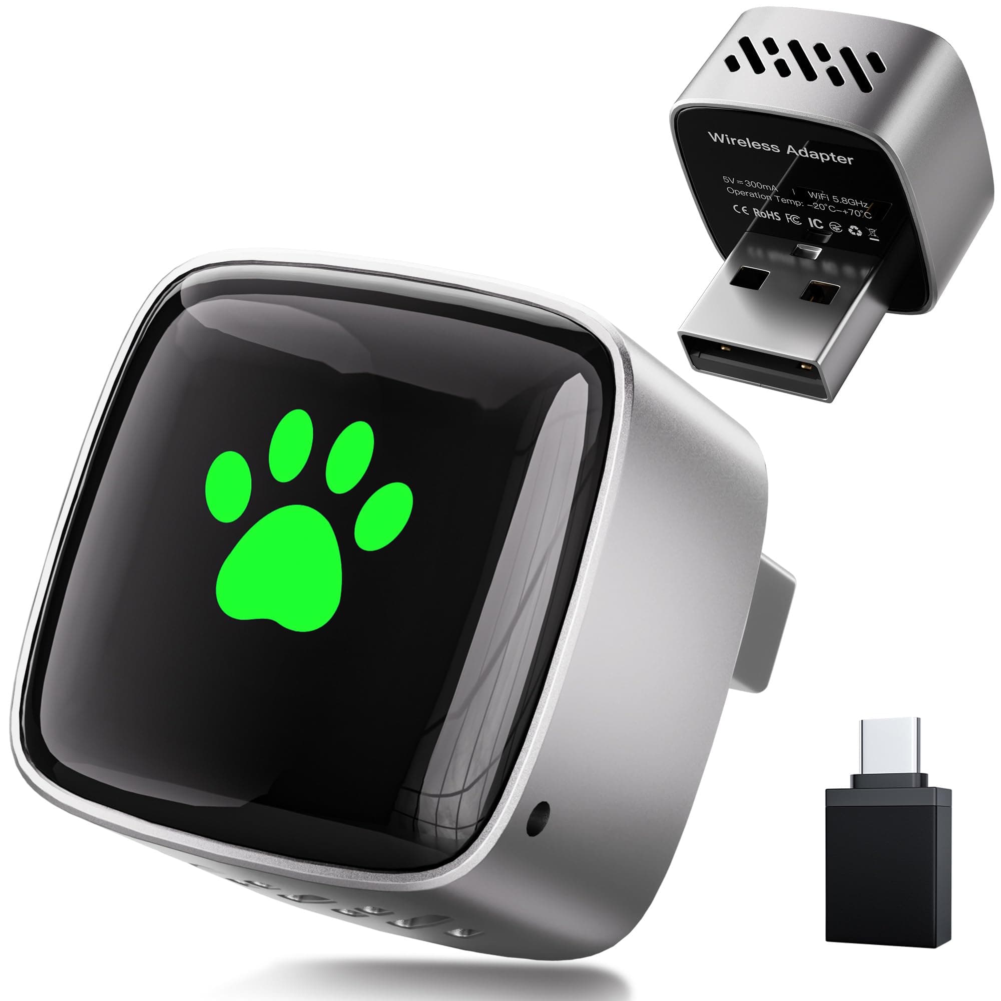 UNGY 2026 Adaptateur Carplay sans Fil, Mini Carplay sans Fil pour iPhone et Plus de 1k+ Voitures, Type-C/USB, Connexion Rapide Stable, Compatible avec iOS 12+/Android 11+et Autos à partir de 2016