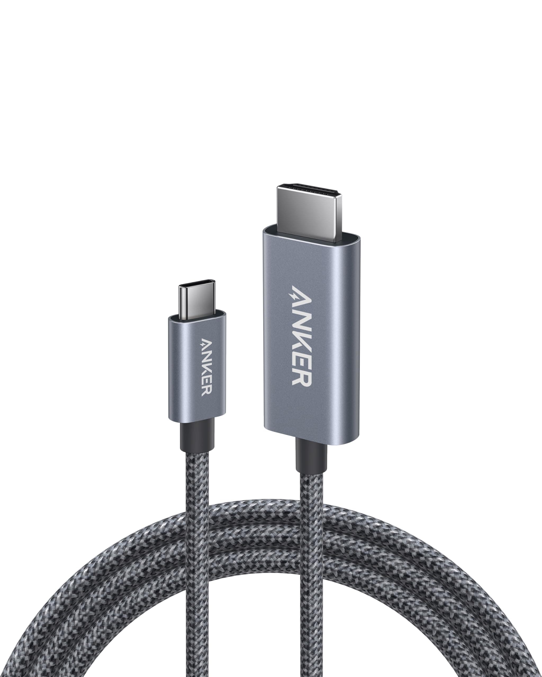 Anker HDMI-Kabel, 4K@60Hz HDR HDMI auf USB-C Kabel, ultraschnelles USB-C auf HDMI-Kabel aus Nylon geflochten mit Advanced Shielding, Thunderbolt 5/4/3, für MacBook, iPad, iPhone, HD TV & mehr (180cm)