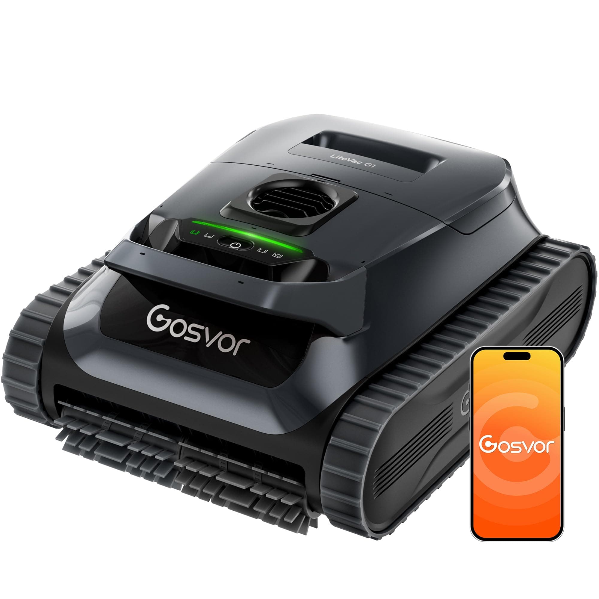 (Nuovo 2026) Gosvor Robot Piscina Limpiafondos y Paredes, Doble Filtración, Planificación Inteligente Rutas, 5 Modos, Control APP, 200Min Autonomía, Línea Agua y Zona Poco Profunda, Auto Parking, 200㎡