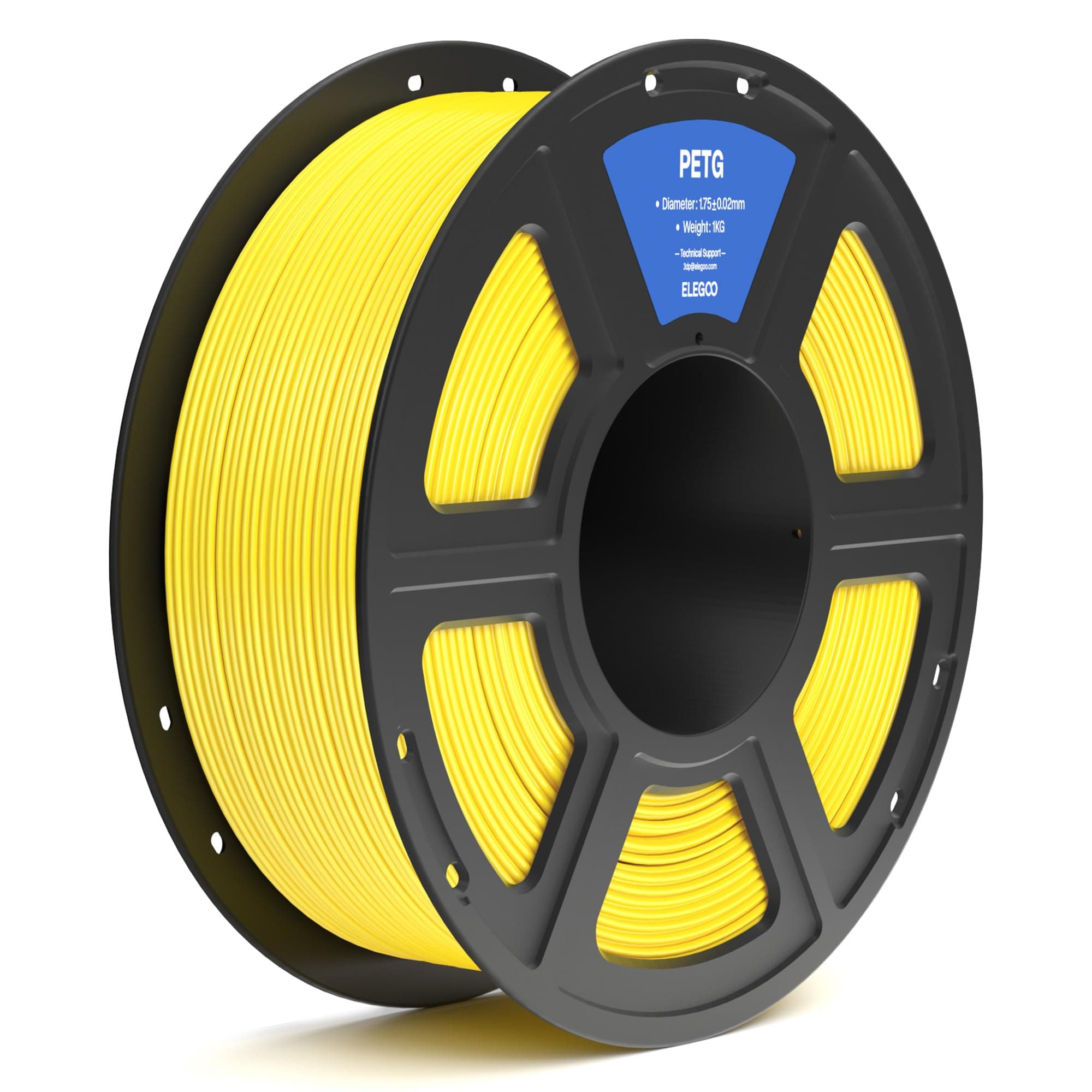 ELEGOO Filamento PETG 1.75 1KG Amarillo, Filamento PETG para Impresora 3D, Precisión Dimensional +/- 0.02mm, Carrete Filamento 3D, para Mayoría Impresoras 3D