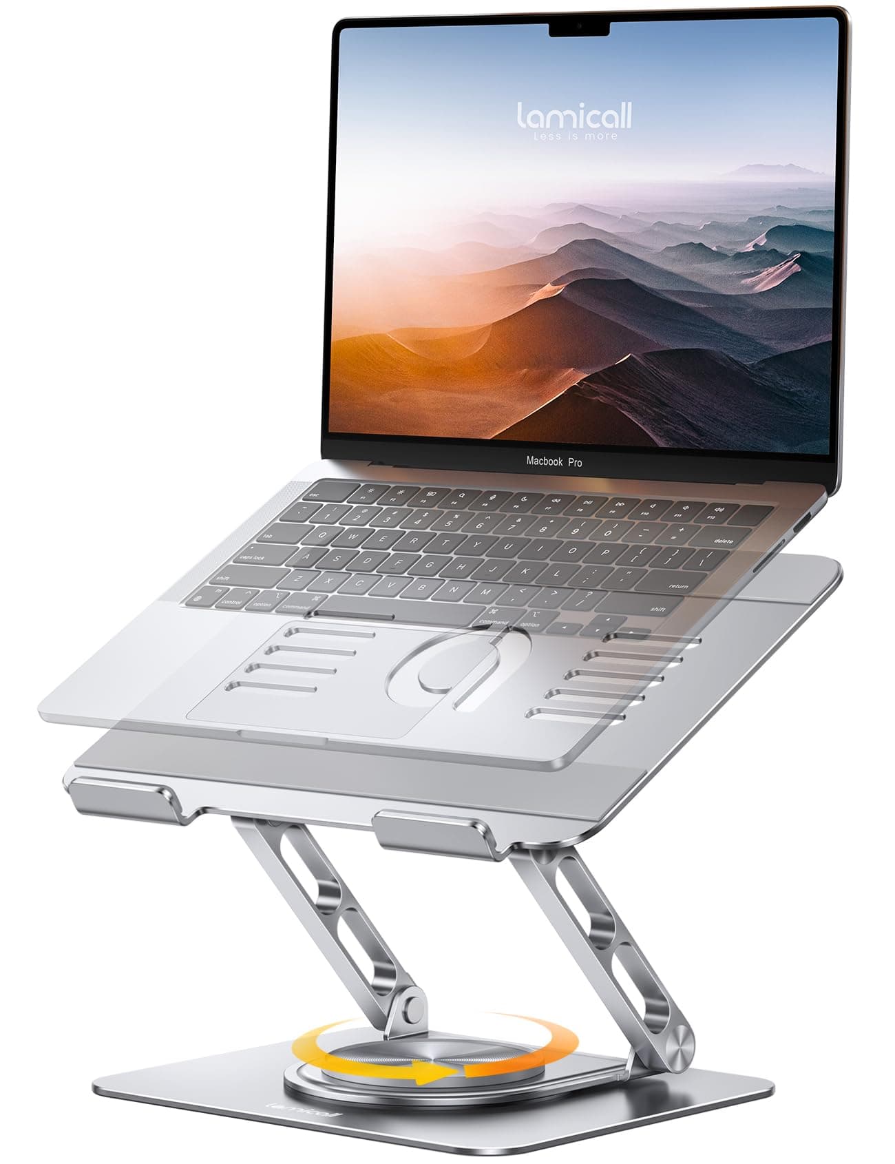 Lamicall Laptop Ständer, Verstellbarer Laptopständer - [360° Drehbar] Faltbarer Alu Notebook Ständer für Schreibtisch/Büro, Universale Ergonomische Laptop Stand Halterung für Macbook Pro Air, 10-17,3"