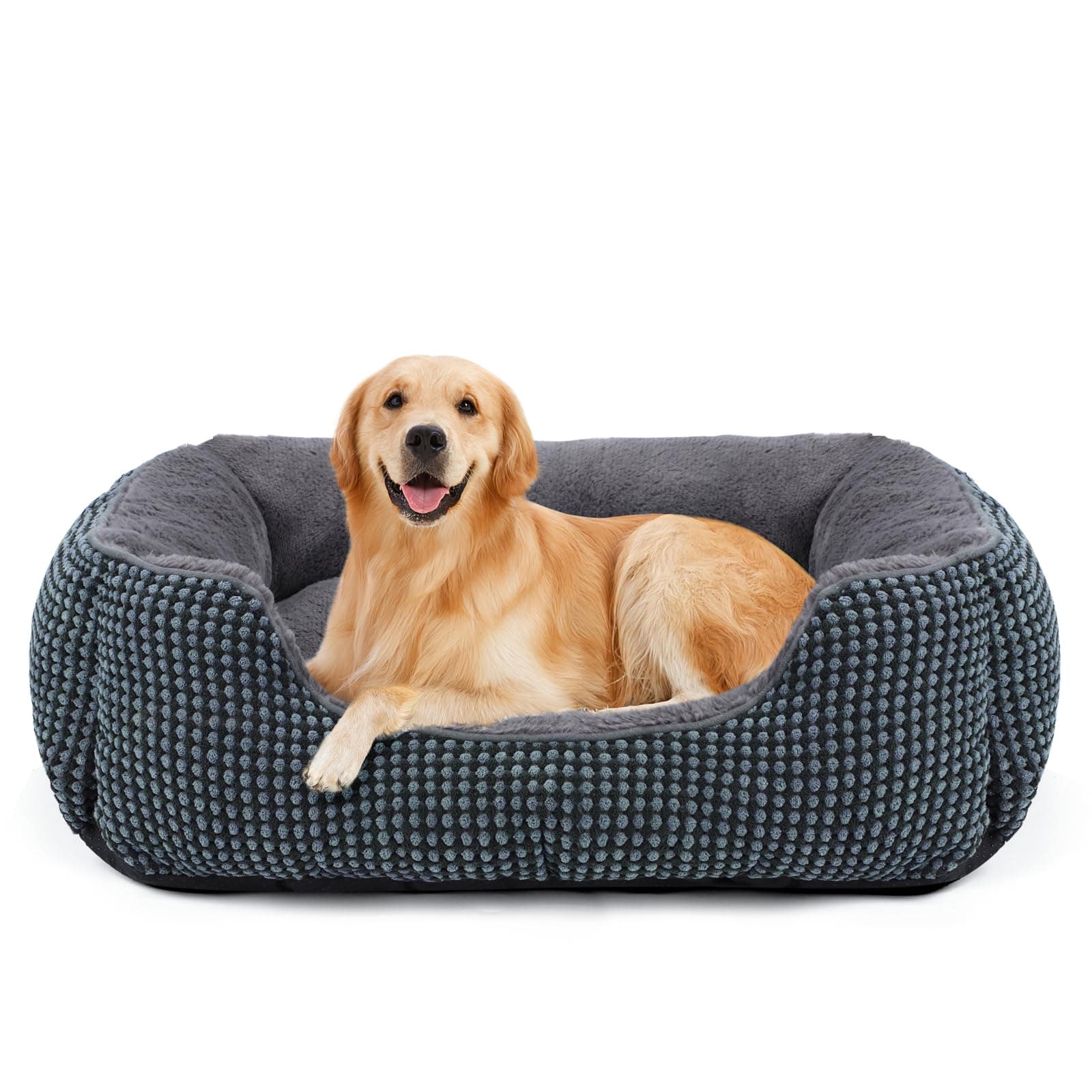 FURTIME Panier pour Chien Grande Taille, Lit Chien Lavable, Antidérapant Coussin Anti-anxiété pour Grande Chiens et Chats, 89x63x23cm