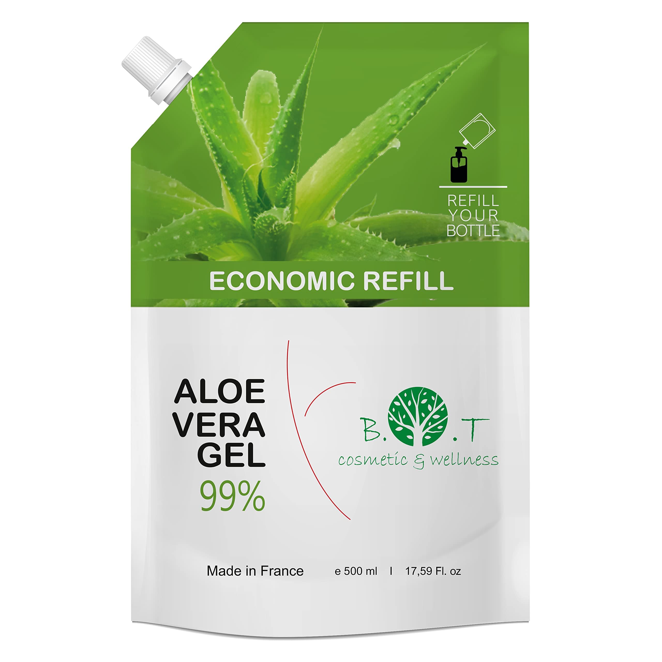 Aloe Vera Puro 100% Natural Cultivo Ecologico Lanzarote Aloe Vera Gel Hidratante Piel y Cabello After Sun Crema Post Depilacion After shave Hombre Acondicionador Pelo 500 ml