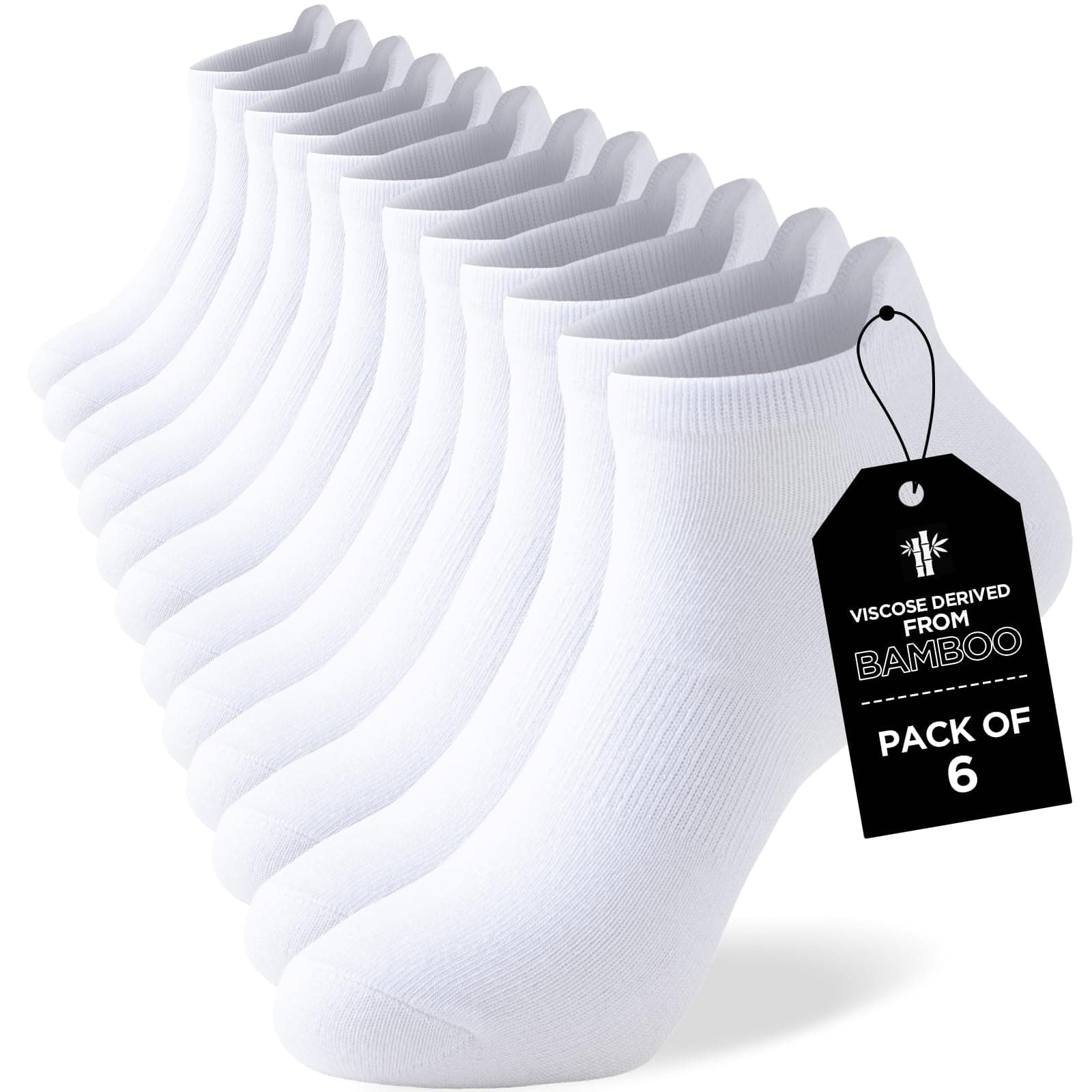 Niorasen Calcetines Tobilleros Hombre de Bambú 43-46, Calcetines Cortos Mujer 37-42, Calcetines Trabajo, Calcetines Transpirables Deporte de Running y Ciclismo, Antiampollas, Extrasuaves, 6 Pares