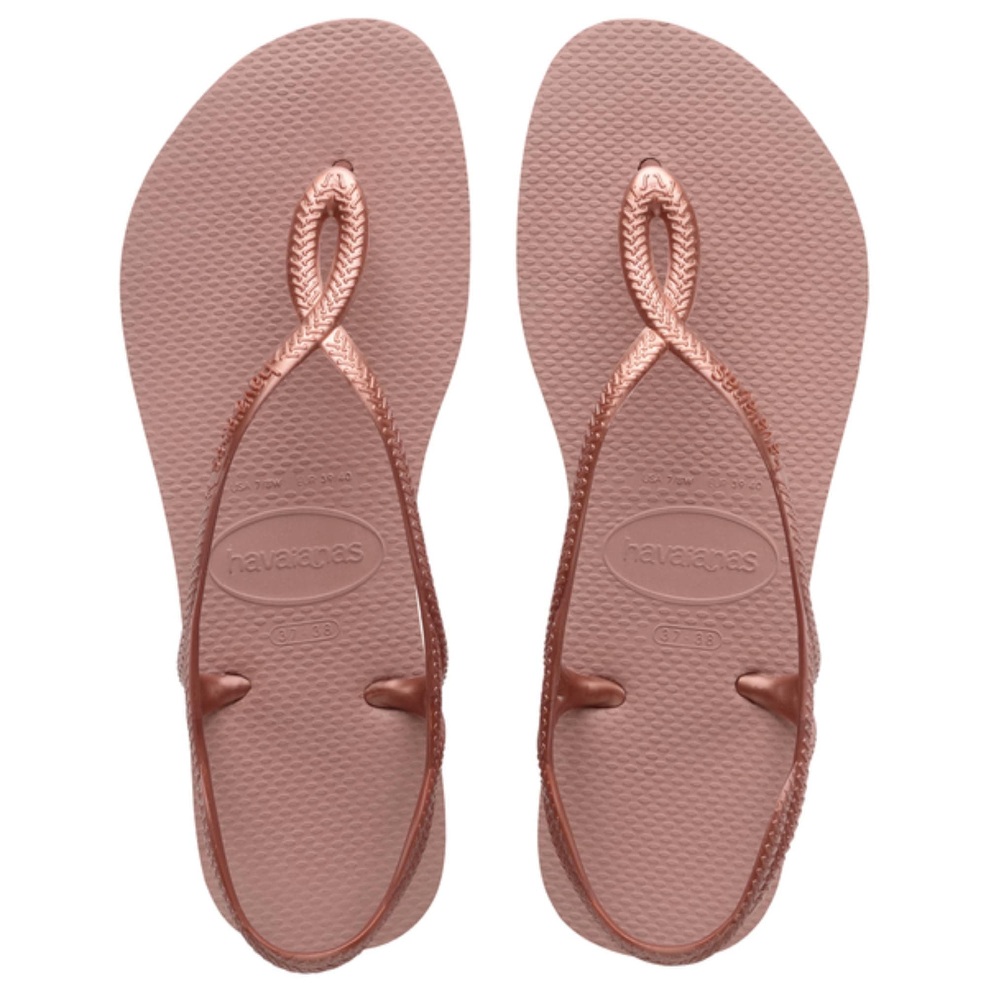 Havaianas - Luna, Sandalias Cómodas, Estilosas y Funcionales, Ajuste Seguro en Tobillo, Tiras Trenzadas y Suela Antideslizante, Mujer