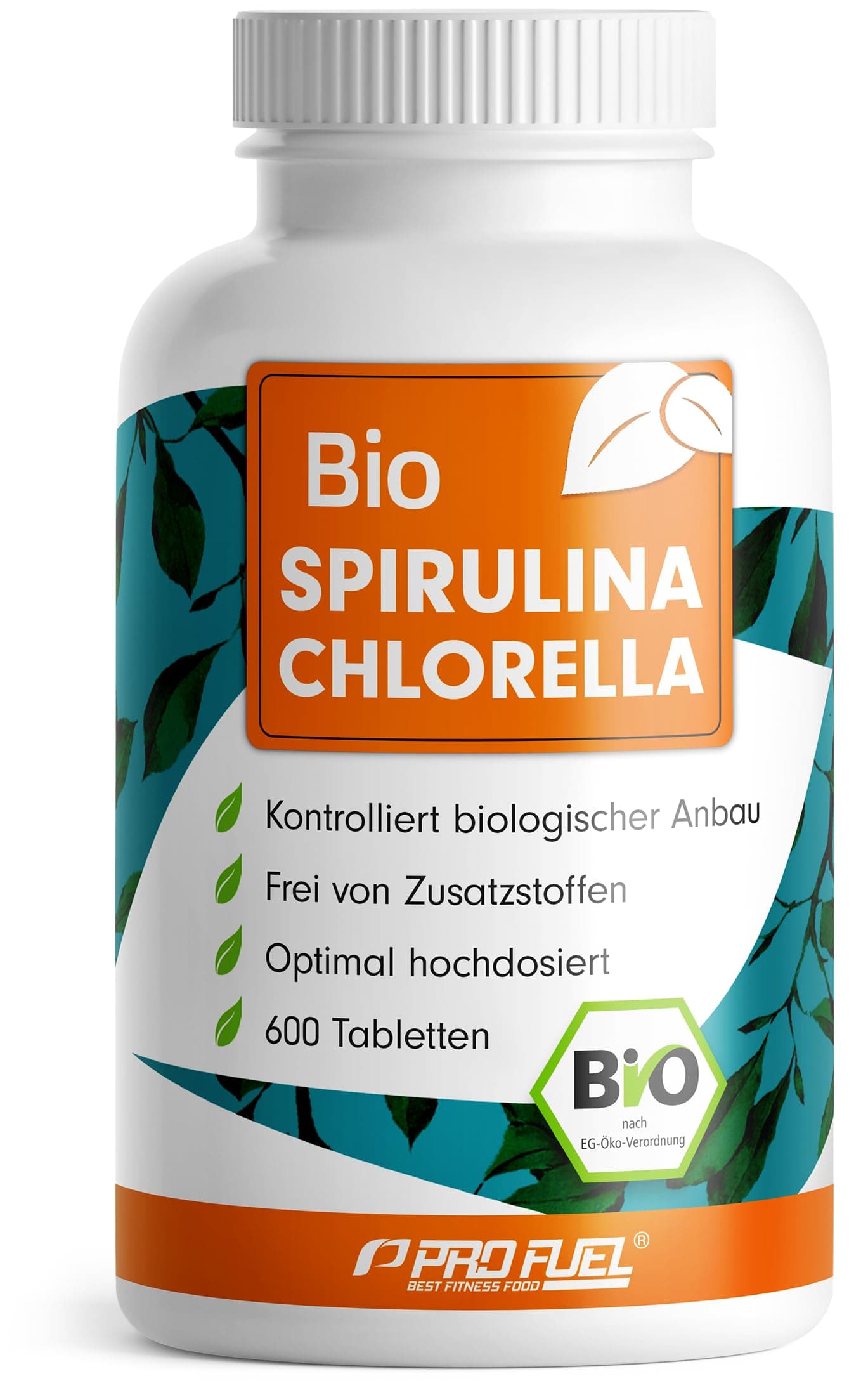 Bio Spirulina & Chlorella Presslinge 600x - optimal hochdosiert - 3000 mg Spirulina & 3000 mg Chlorella aus kontrolliertem Bio-Anbau - laborgeprüft mit Zertifikat - 100% vegan