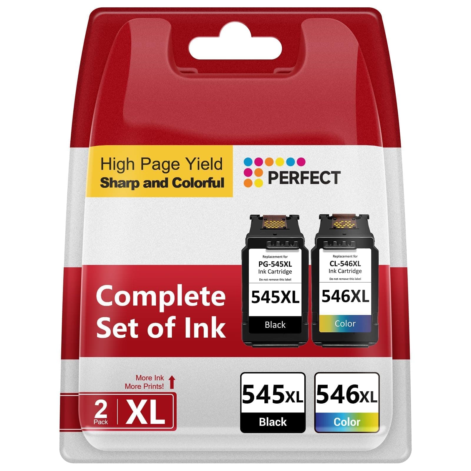 545 546 XL Reemplazo para Cartuchos Canon 545 546, Tinta Impresora PG-545XL CL-546XL Printer Ink Compatibles con Canon Pixma TS3350 TS3450 TS3150 TS205 MG2450 MG2950 TS3355 TR4650 TR4550 (Black+Color)