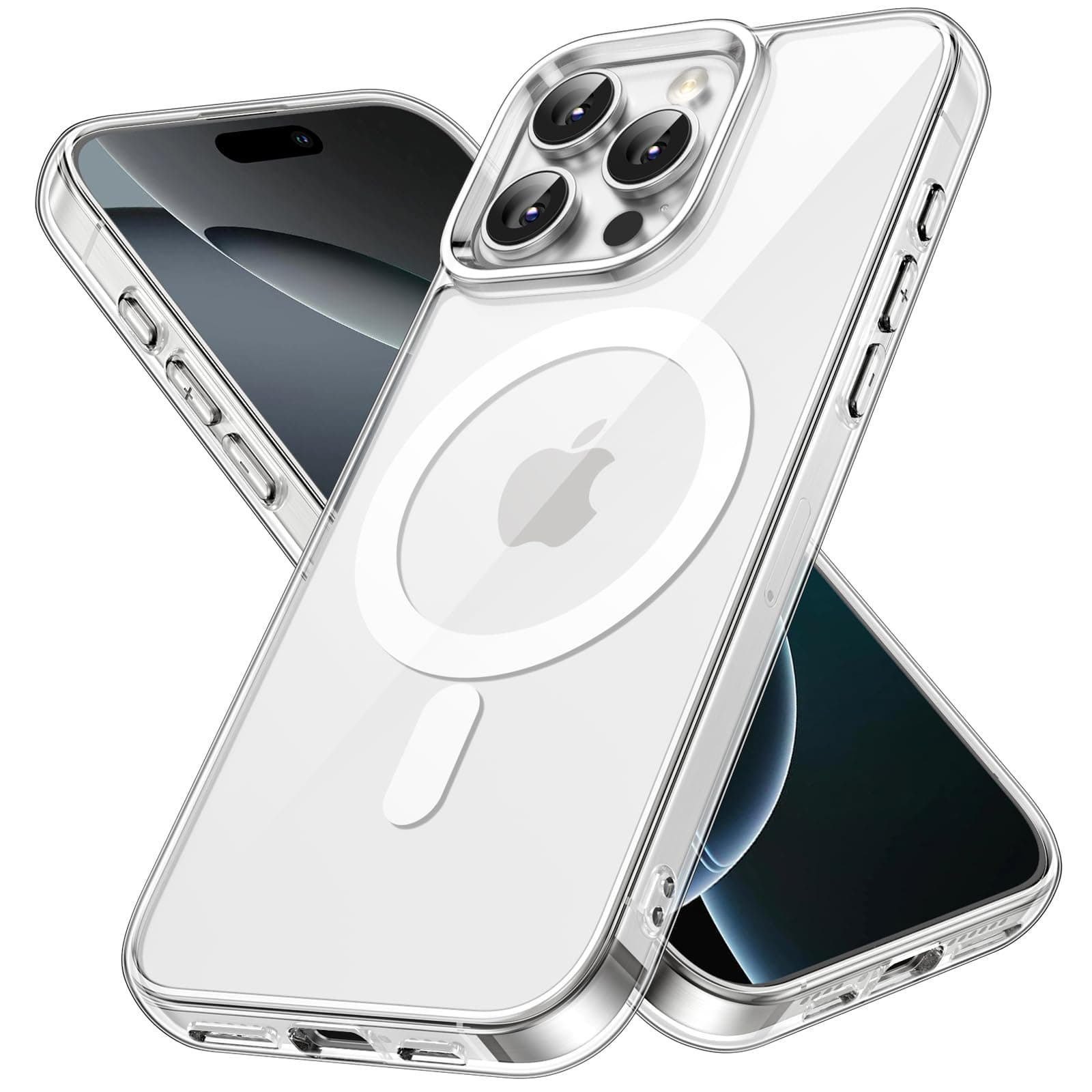 JETech Magnetisch Hülle für iPhone 16 Pro Max 6,9 Zoll Kompatibel mit MagSafe, Stoßfest Stoßfänger Handyhülle, Anti-Kratzer Transparent Rückseite (Durchsichtig)