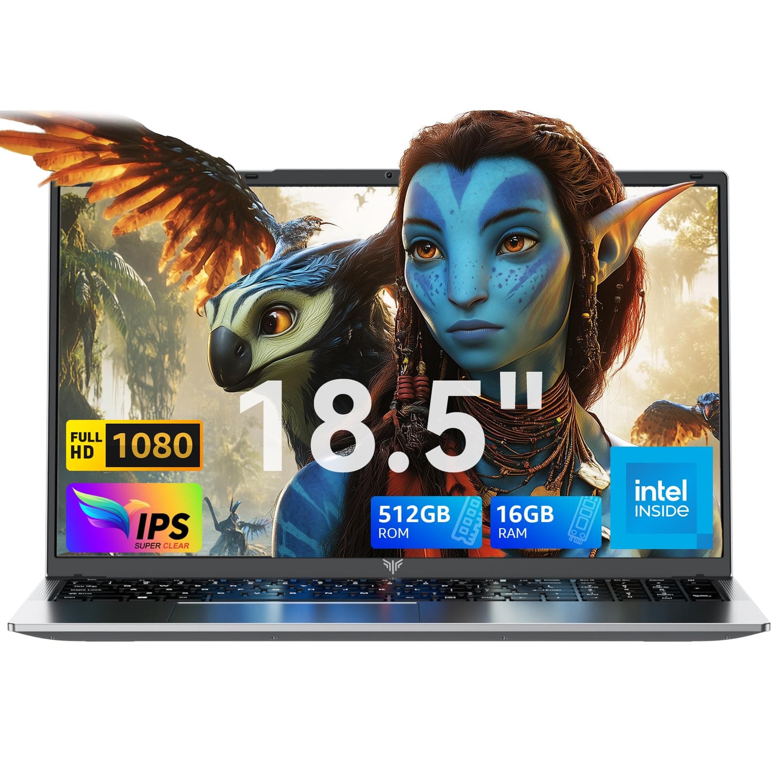 Tivique Ordenador Portátil 18,5 Pulgadas 16GB RAM 512GB SSD hasta 2 TB (Procesador N150,Batería 8000mAh) 1920 x 1080 IPS Full HD, Portátil con HDMI, Laptop USB-C