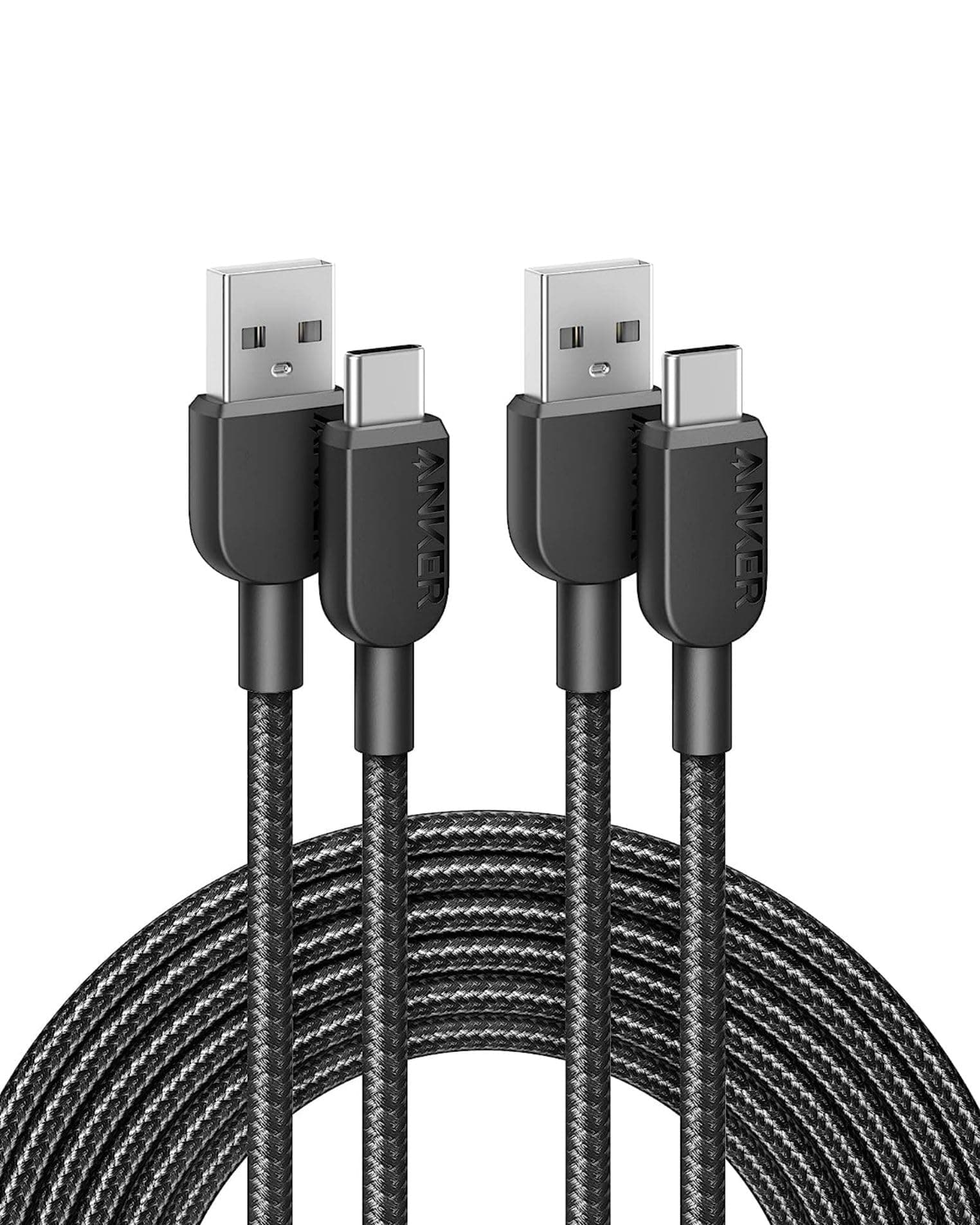Anker USB C Kabel, [2 Stück 3m] Ladekabel USB C Nylon Geflochten Schnellladekabel, USB auf USB C Kabel für Samsung Galaxy S24 S23 S22 Ultra Note 20 iPhone 16 15 14 Pro Max iPad MacBook