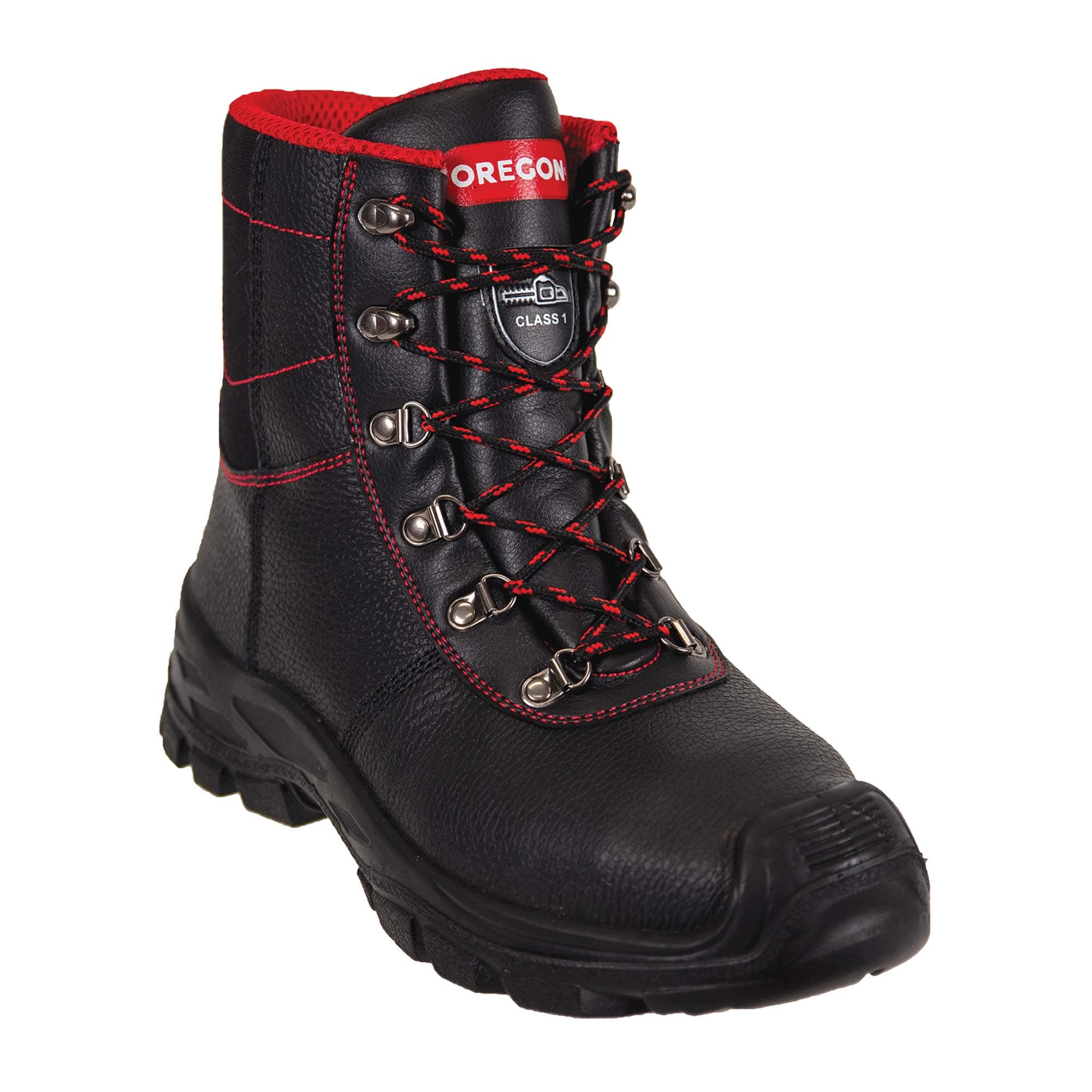 Oregon Sarawak Klasse 1 Kettensägen-Schnittschutzstiefel aus Leder, Stahlkappen, Sicherheits-Arbeitsstiefel, Größe 45