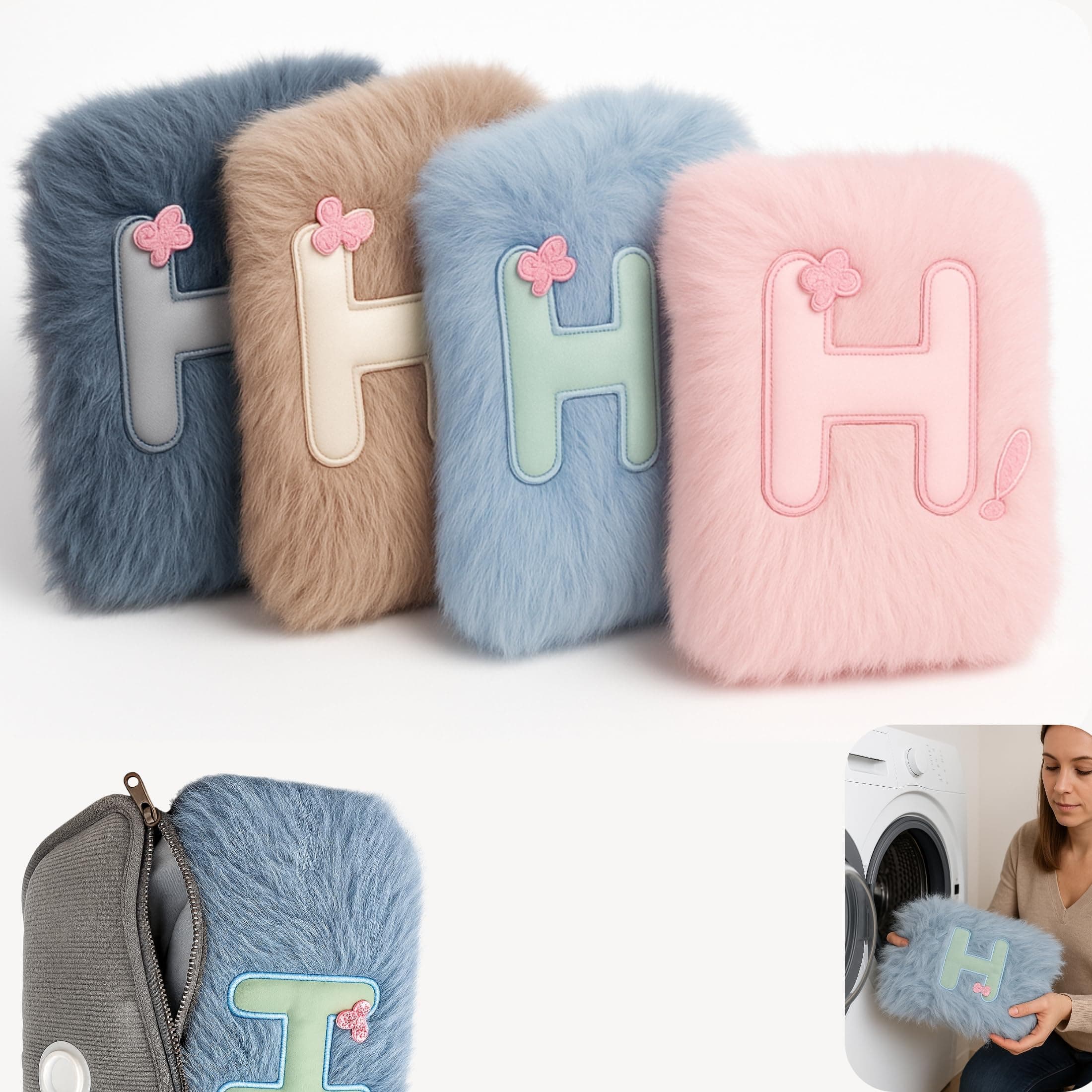 Borsa Acqua Calda Elettrica per Ciclo - peluche Rimovibile e Lavabile 500w - Boule scaldamani elettrico - Regalo Donna Uomo - Coveri Collection