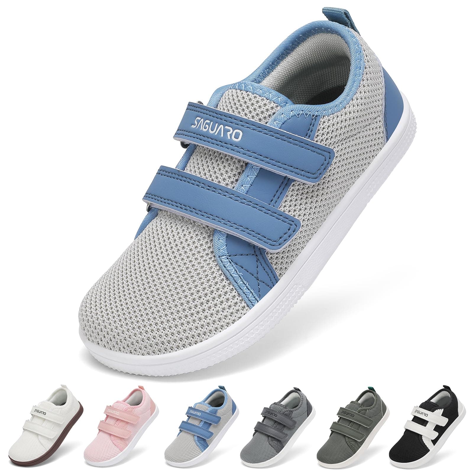 SAGUARO Barfussschuhe Kinder Hausschuhe Barfuß Hallenschuhe - rutschfest Atmungsaktiv Weich - Breite Zehenbox & Zero-Drop-Sohle, Gr.25-35