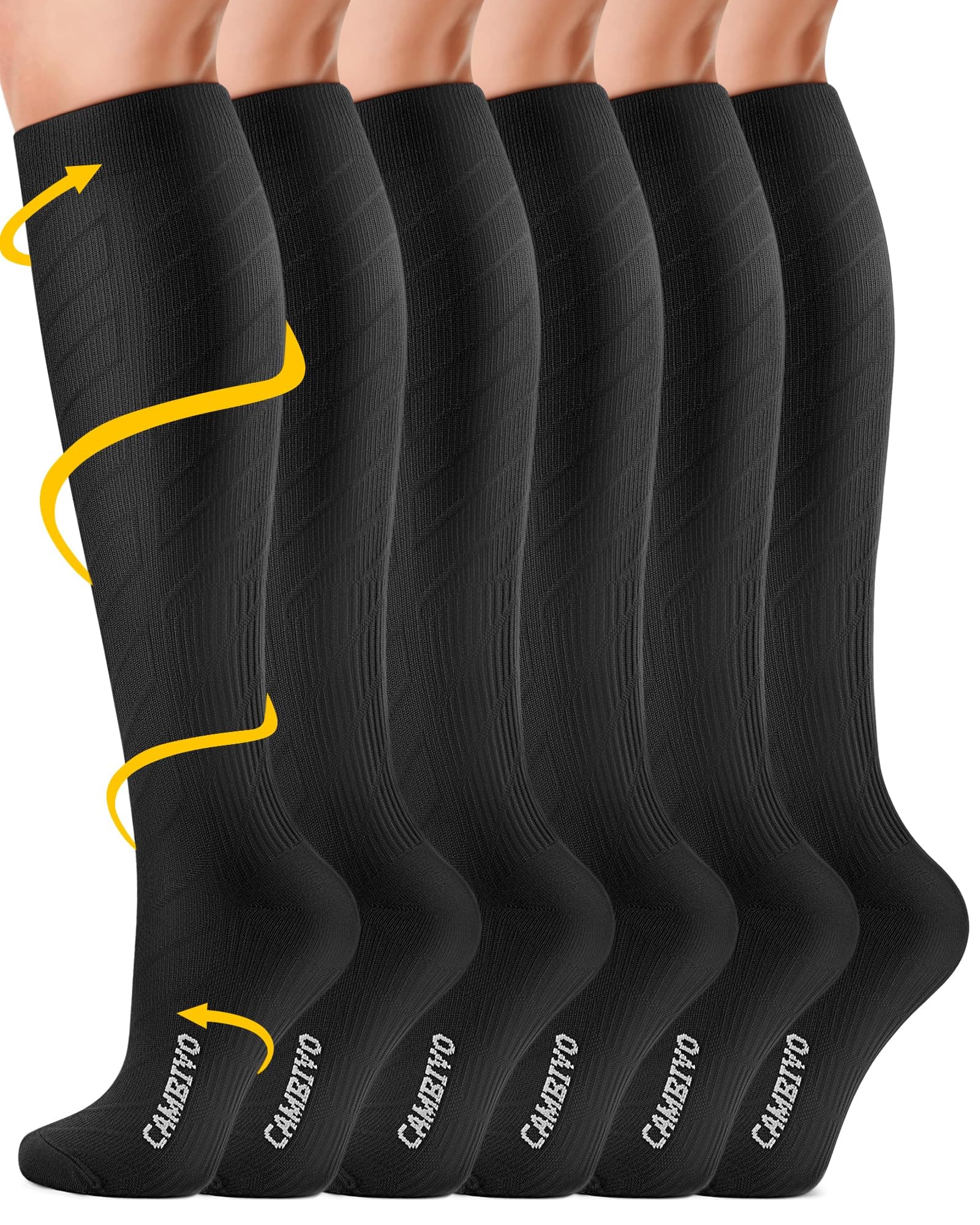 CAMBIVO Medias de Compresión Mujer Hombre 3Pares, Calcetines Compresion 20-30mmHg, Medias de Compresion Varices para Deporte, Running, Ciclismo, Deportivos, Senderismo, Viajes, Enfermera